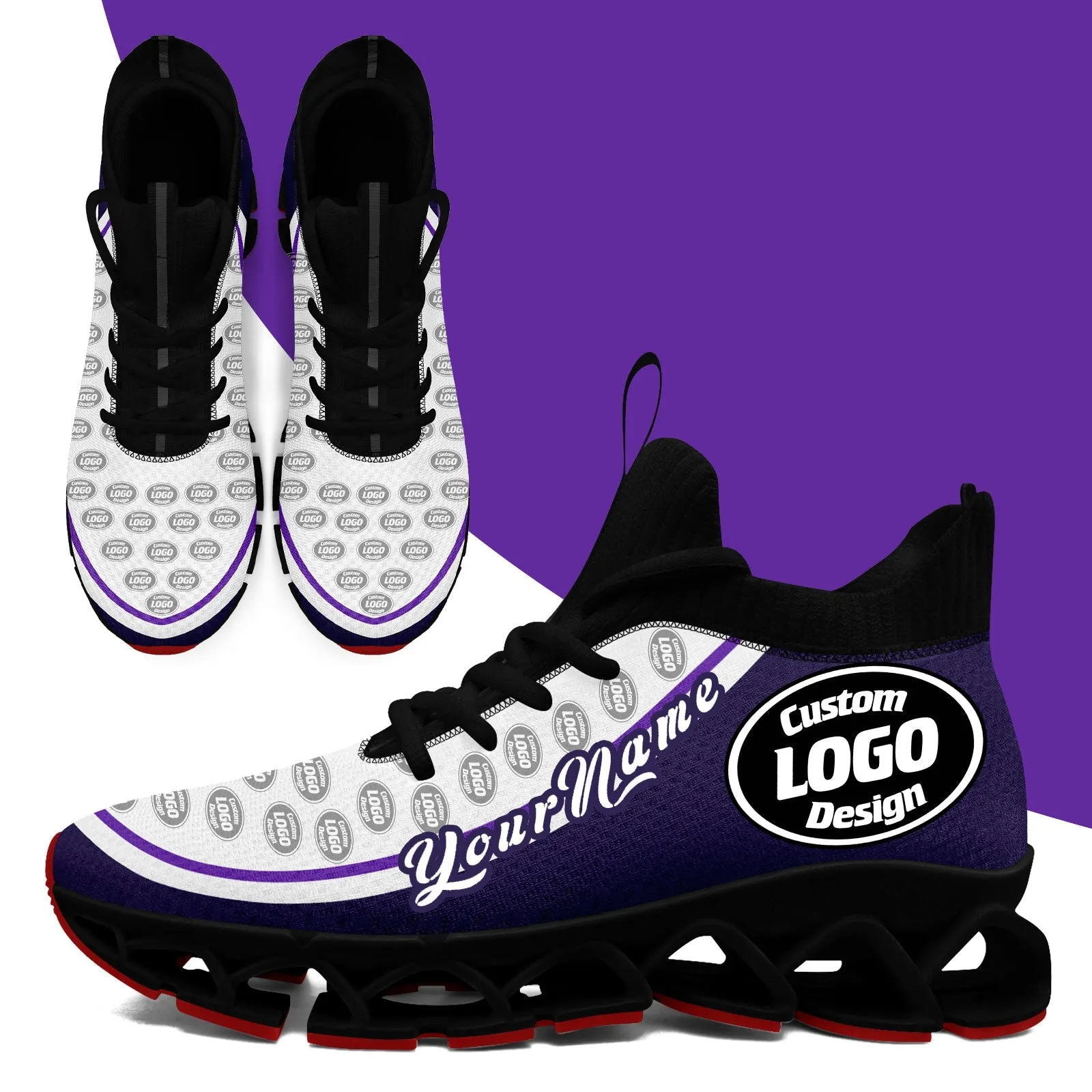Corporate Gifts,Custom Purple Cream Maxsoul Shoes Personalized Sneaker FN030XD-D020388-16
