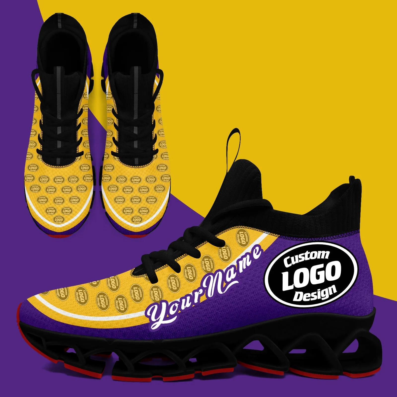 Corporate Gifts,Custom Purple Yellow Maxsoul Shoes Personalized Sneaker FN030XD-D020388-26
