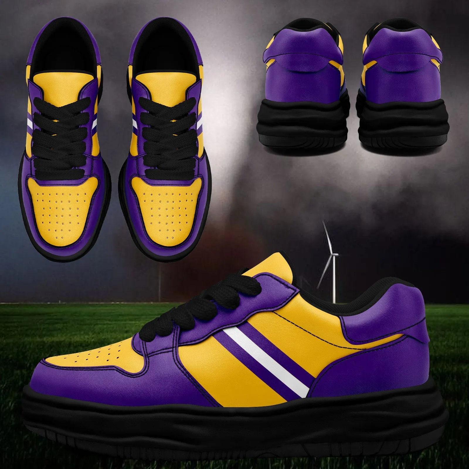 Corporate Gifts,Custom Purple Yellow Minnesota Shoes Personalized Sneaker FN032-D020389-17