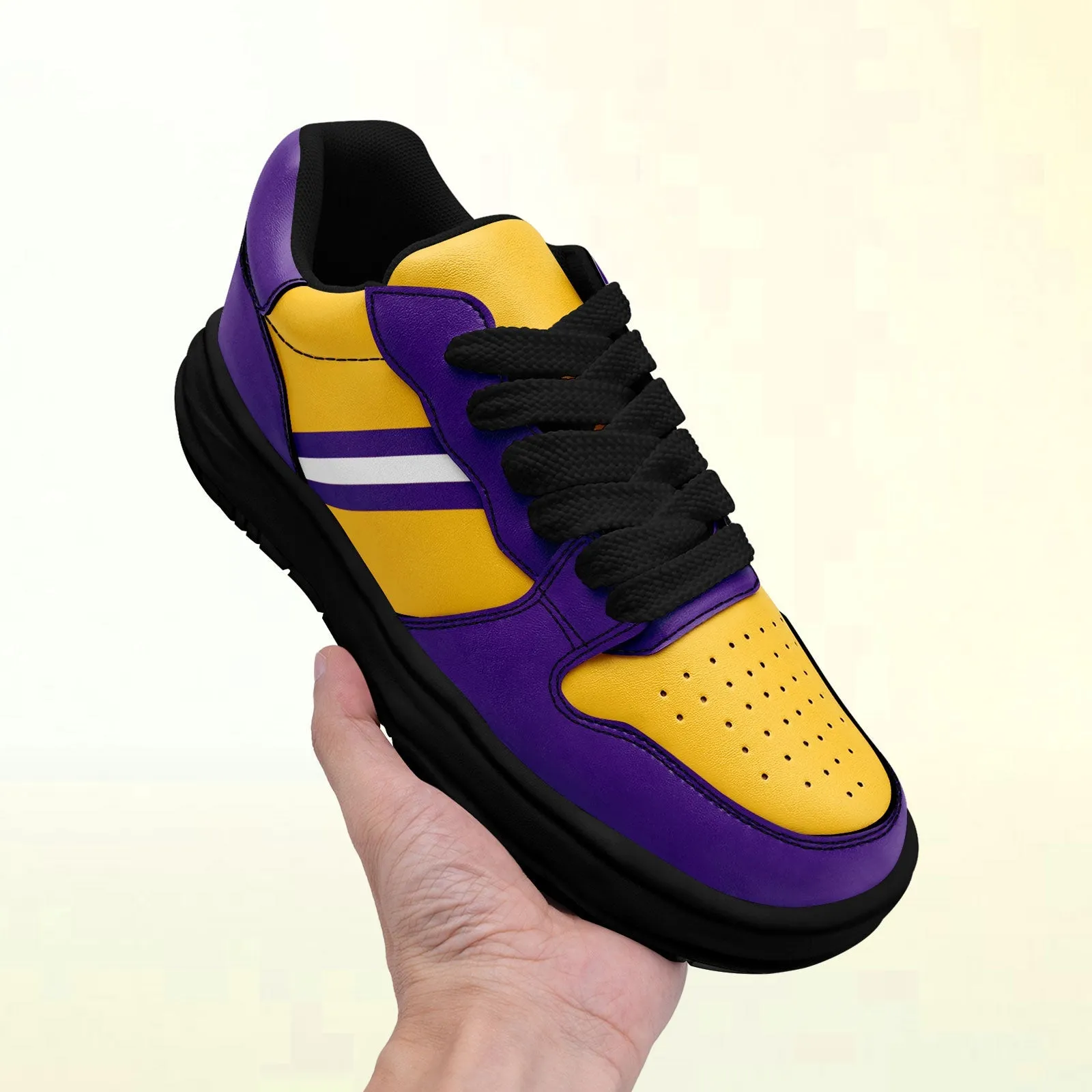 Corporate Gifts,Custom Purple Yellow Minnesota Shoes Personalized Sneaker FN032-D020389-17