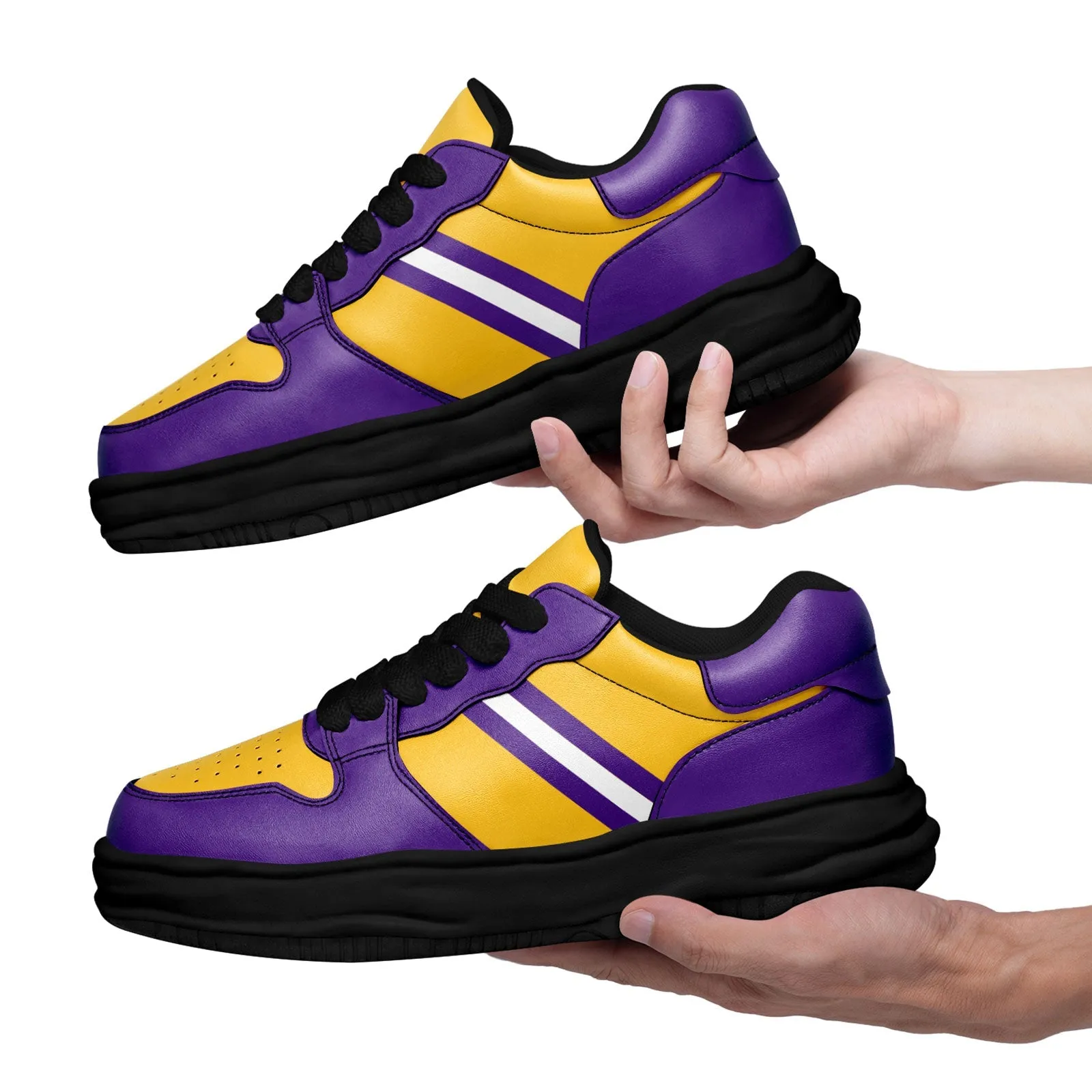 Corporate Gifts,Custom Purple Yellow Minnesota Shoes Personalized Sneaker FN032-D020389-17
