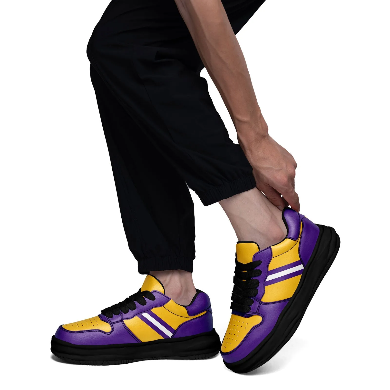Corporate Gifts,Custom Purple Yellow Minnesota Shoes Personalized Sneaker FN032-D020389-17