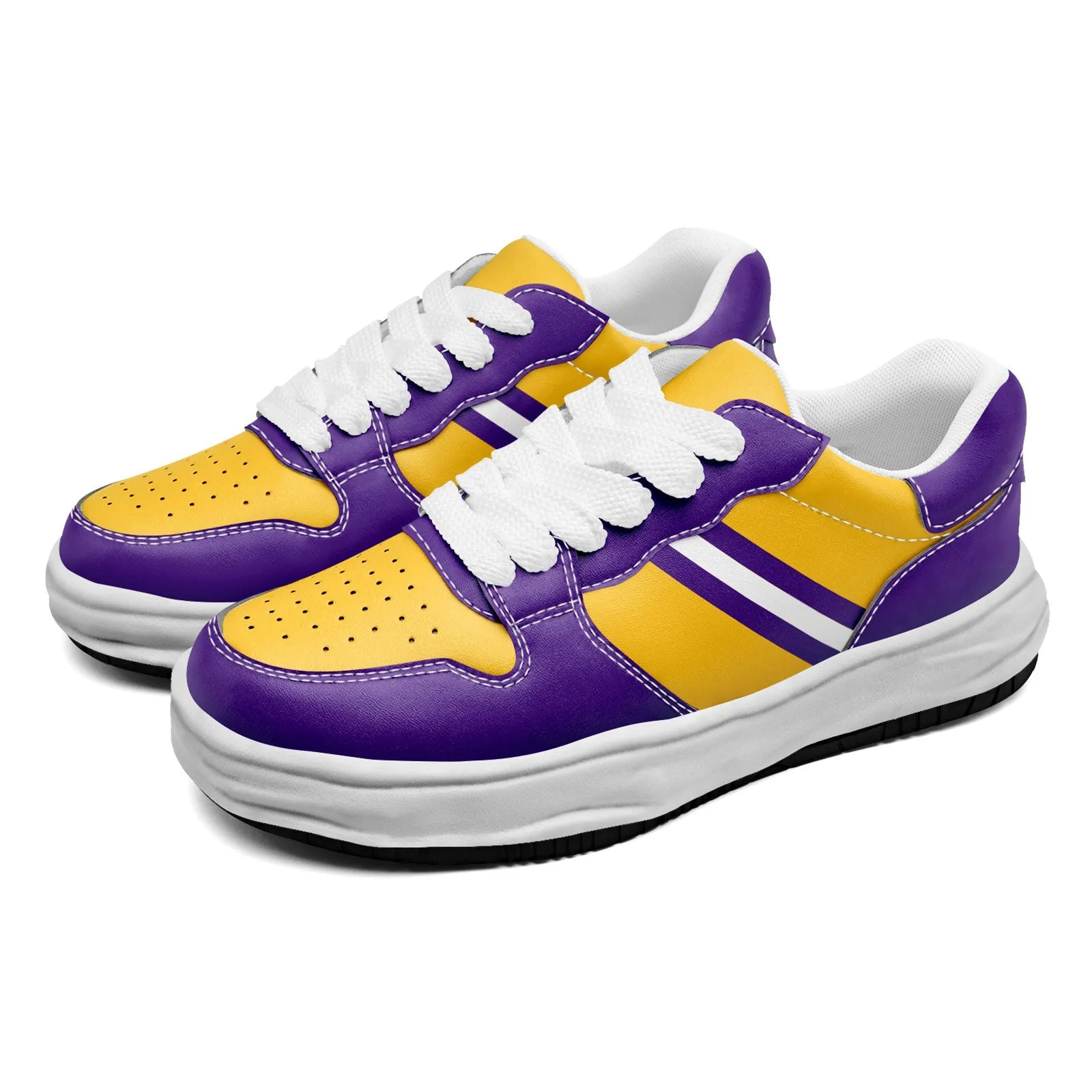 Corporate Gifts,Custom Purple Yellow Minnesota Shoes Personalized Sneaker FN032-D020389-17