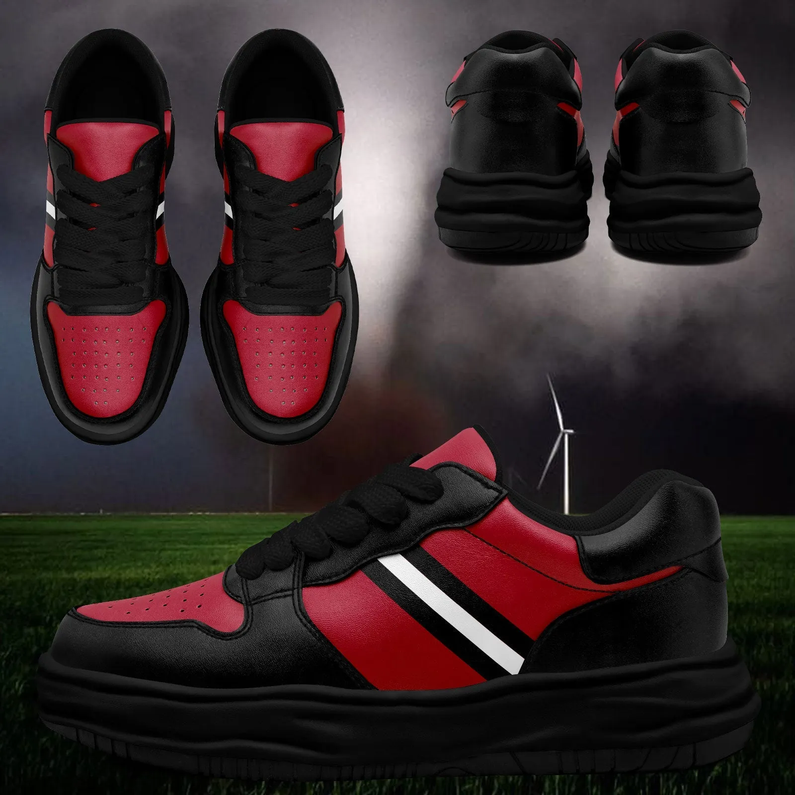 Corporate Gifts,Custom Red Black Atlanta Shoes Personalized Sneaker FN032-D020389-3