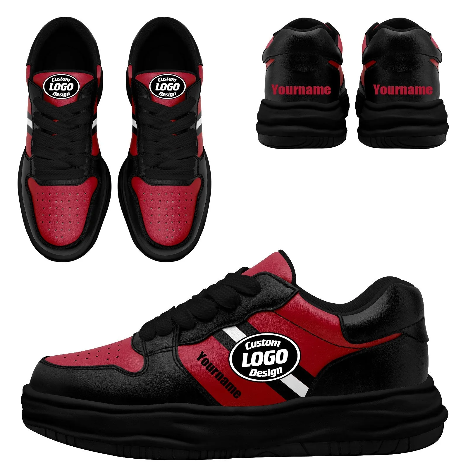 Corporate Gifts,Custom Red Black Atlanta Shoes Personalized Sneaker FN032-D020389-3