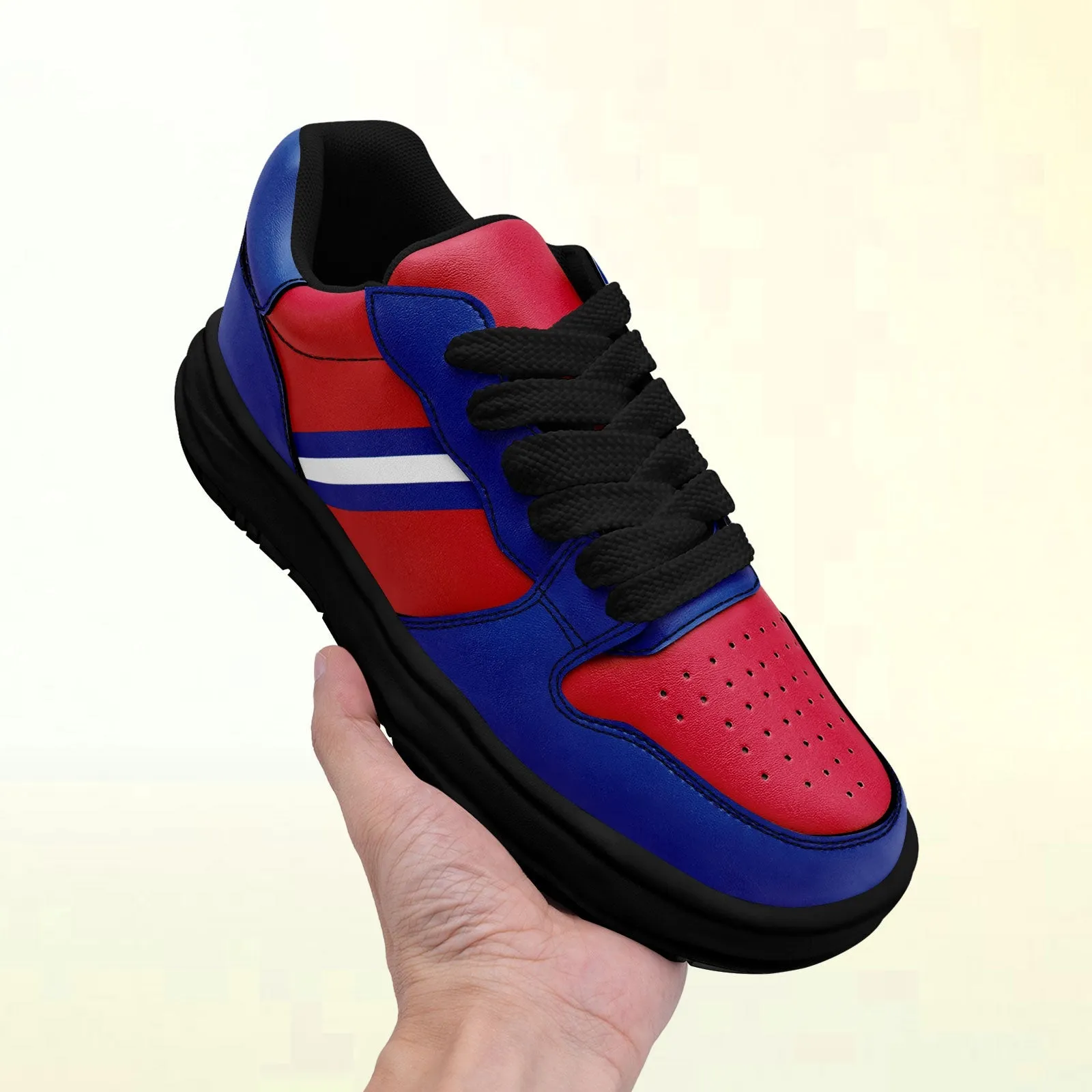 Corporate Gifts,Custom Red Blue Buffalo Shoes Personalized Sneaker FN032-D020389-4