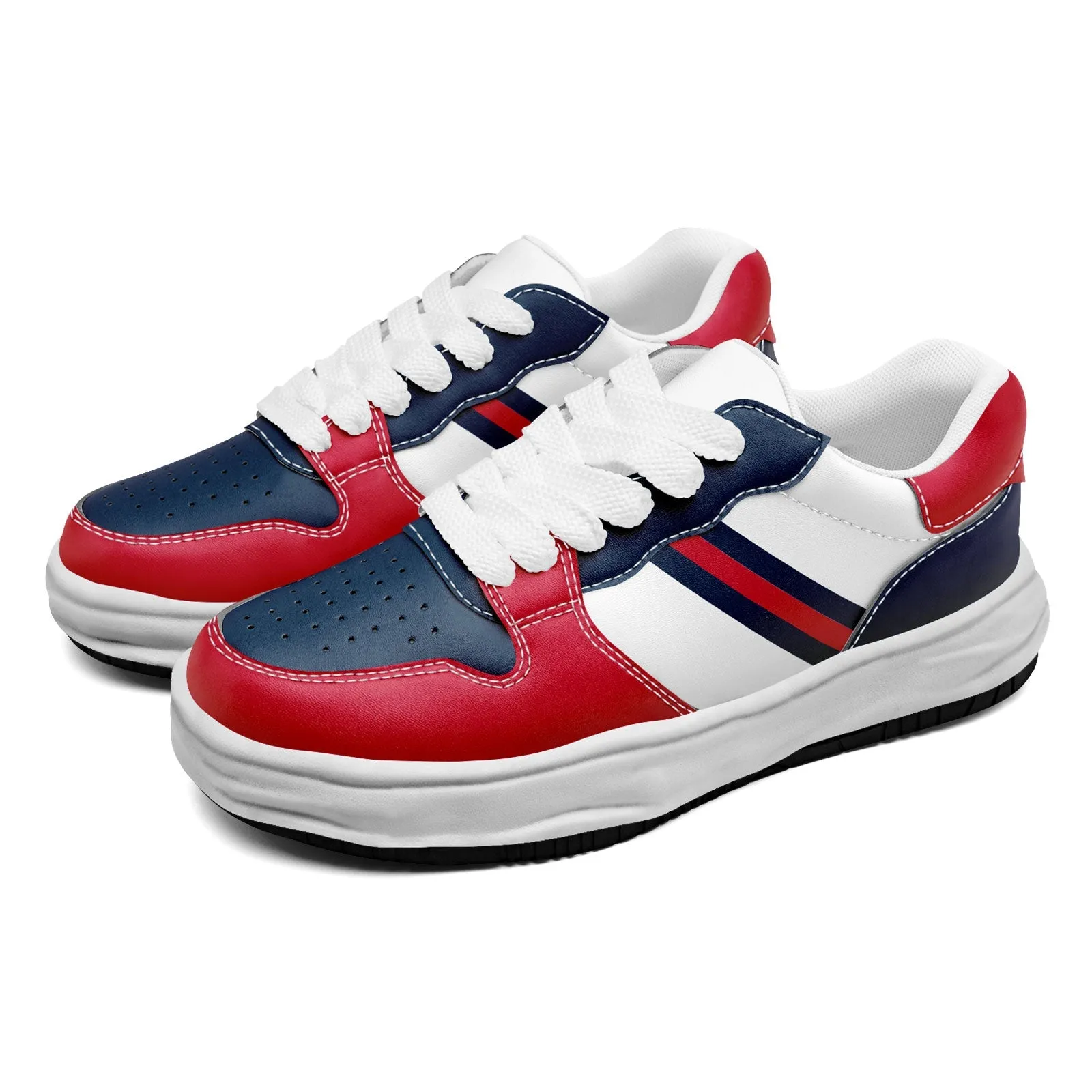Corporate Gifts,Custom Red Blue New England Shoes Personalized Sneaker FN032-D020389-26
