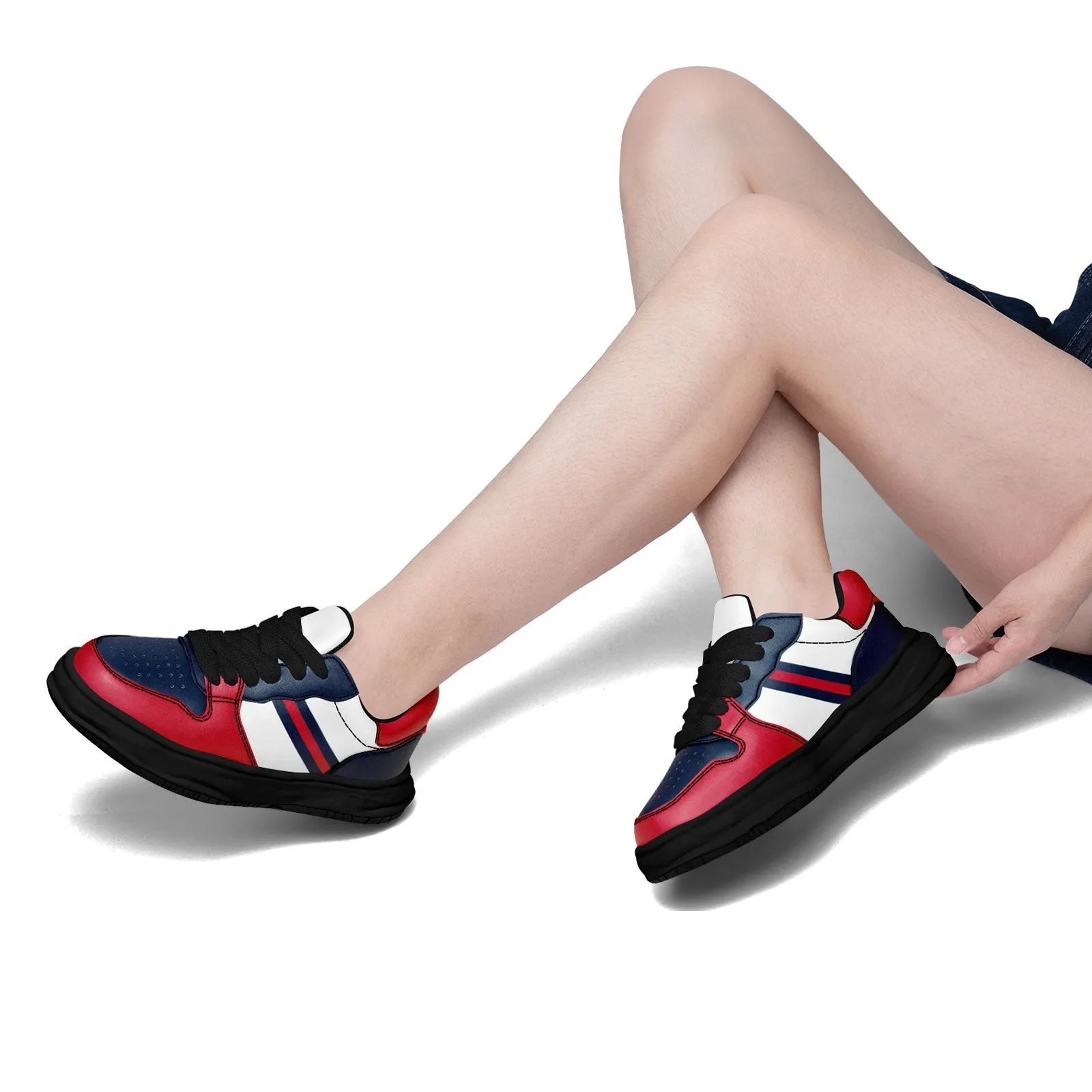 Corporate Gifts,Custom Red Blue New England Shoes Personalized Sneaker FN032-D020389-26