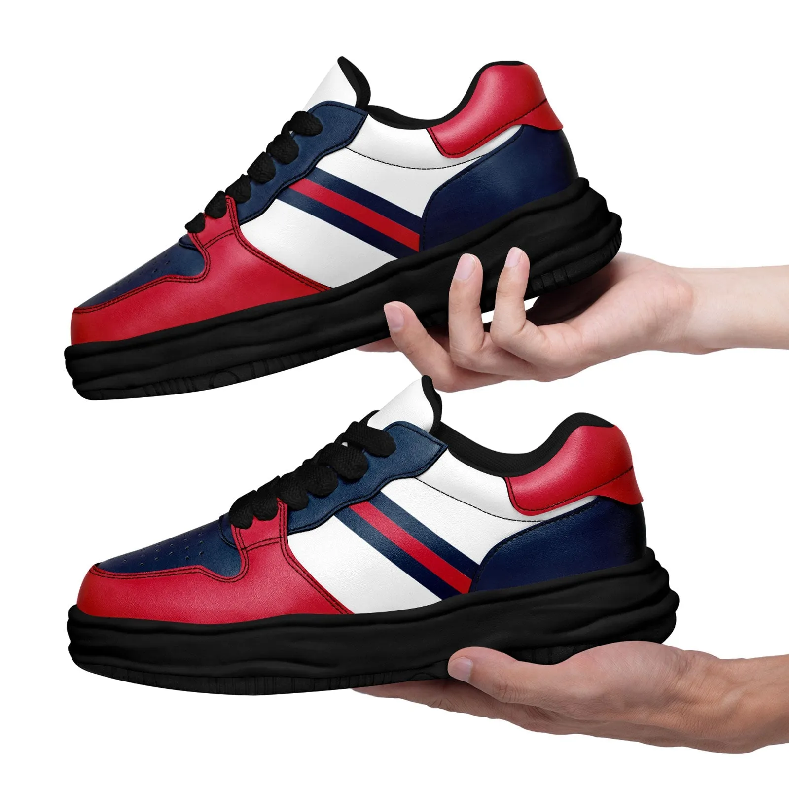 Corporate Gifts,Custom Red Blue New England Shoes Personalized Sneaker FN032-D020389-26
