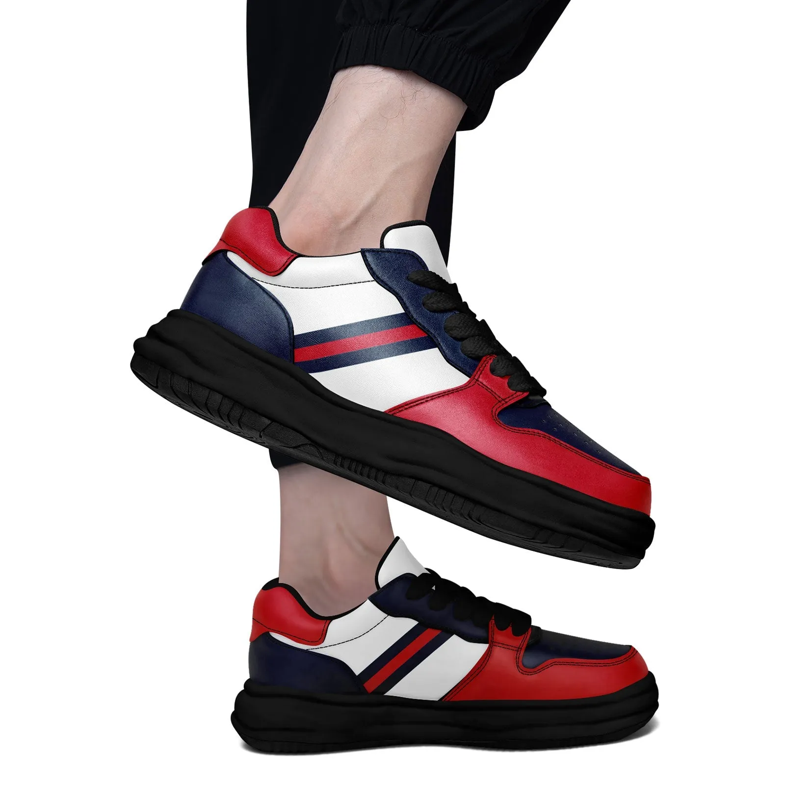Corporate Gifts,Custom Red Blue New England Shoes Personalized Sneaker FN032-D020389-26