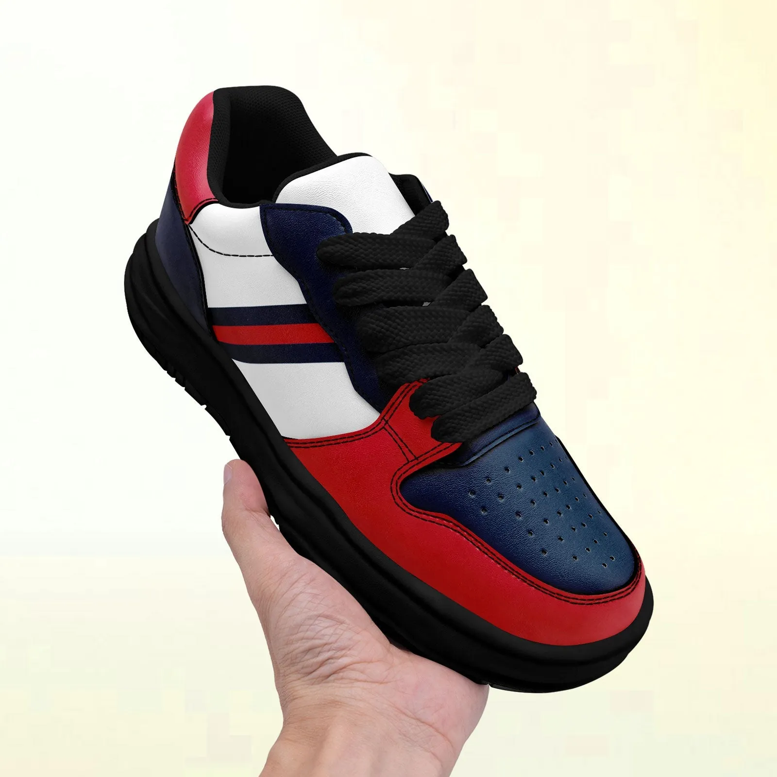 Corporate Gifts,Custom Red Blue New England Shoes Personalized Sneaker FN032-D020389-26