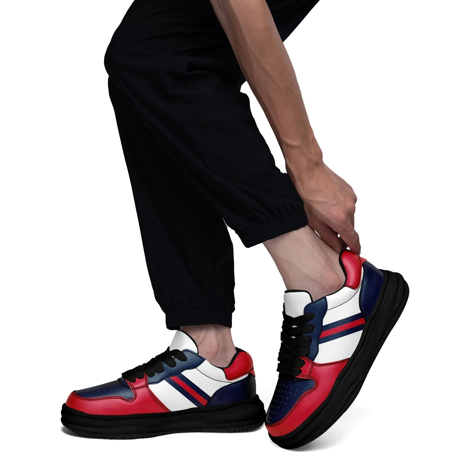 Corporate Gifts,Custom Red Blue New England Shoes Personalized Sneaker FN032-D020389-26