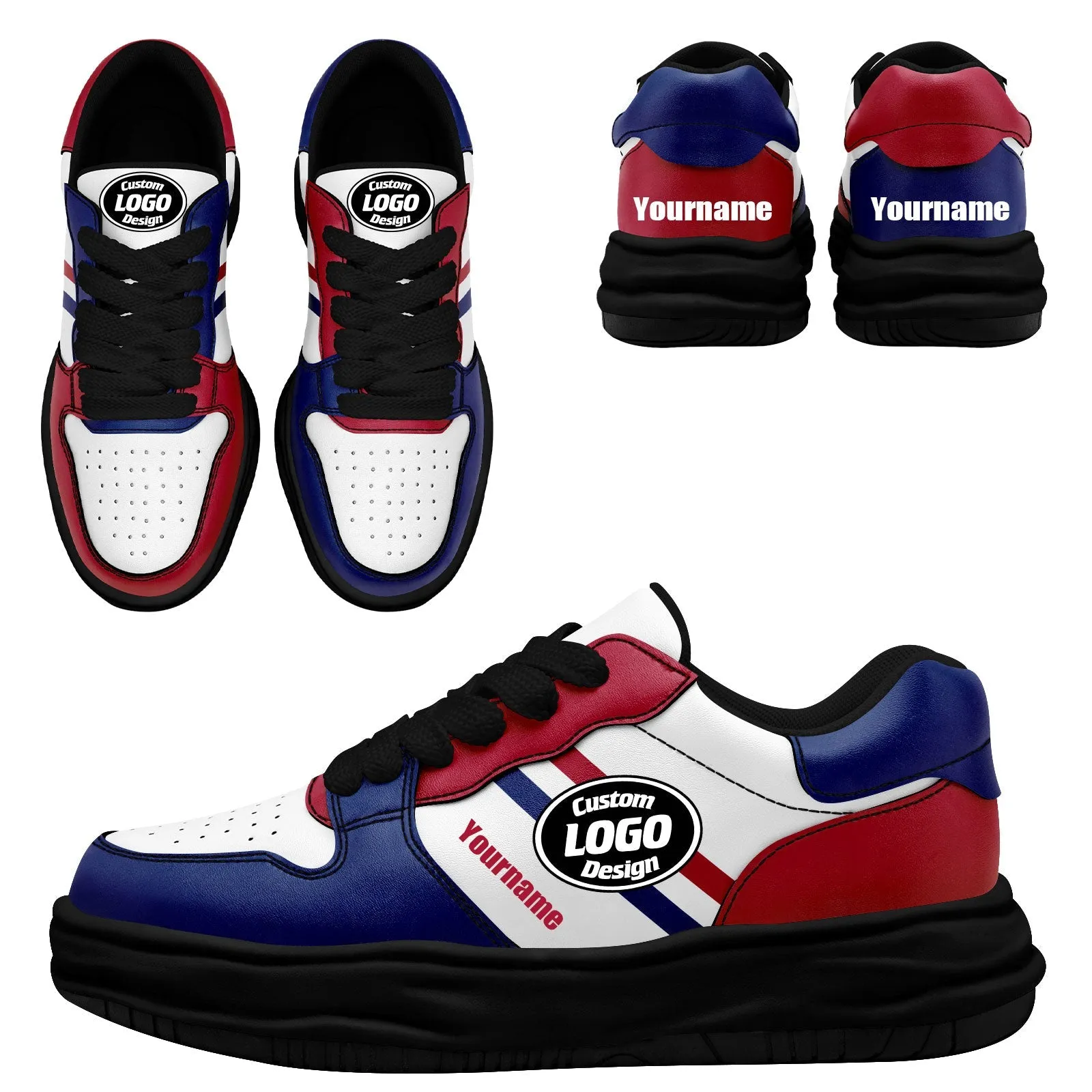 Corporate Gifts,Custom Red Blue New York Shoes Personalized Sneaker FN032-D020389-21