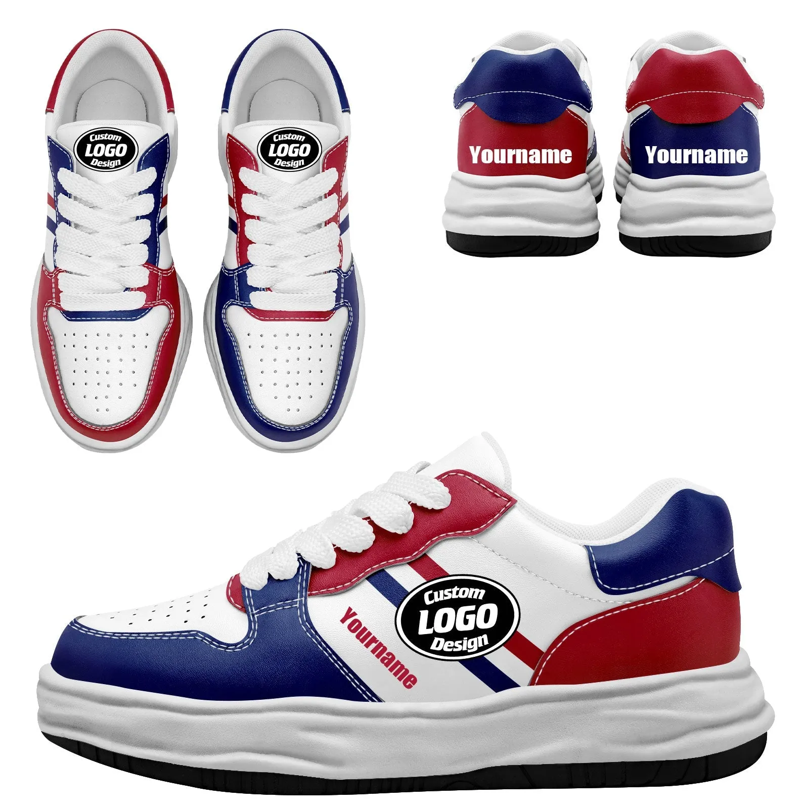 Corporate Gifts,Custom Red Blue New York Shoes Personalized Sneaker FN032-D020389-21