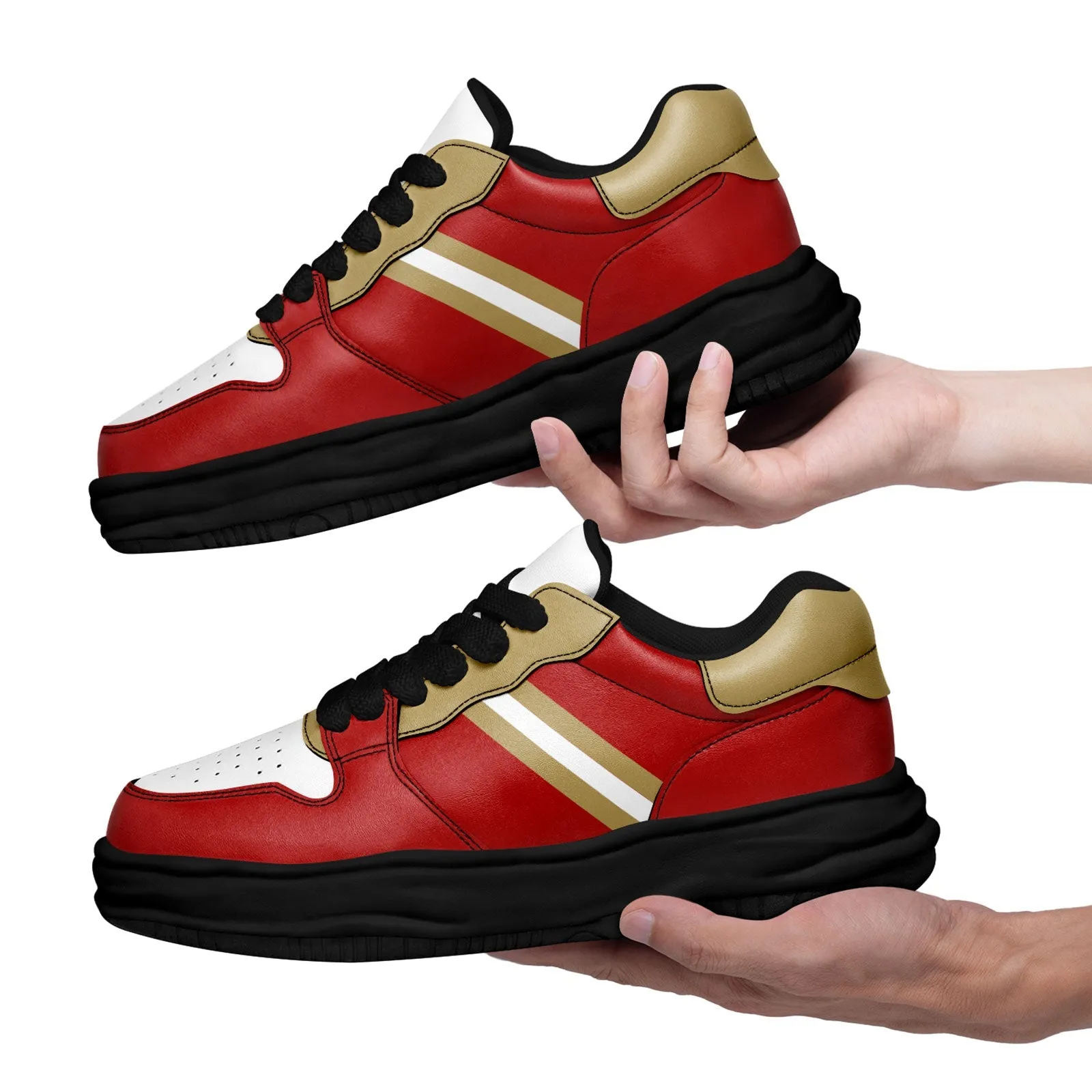 Corporate Gifts,Custom Red Gold San Francisco Shoes Personalized Sneaker FN032-D020389-25