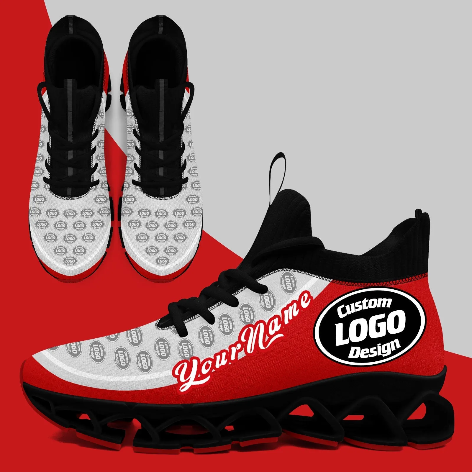Corporate Gifts,Custom Red Gray Maxsoul Shoes Personalized Sneaker FN030XD-D020388-21