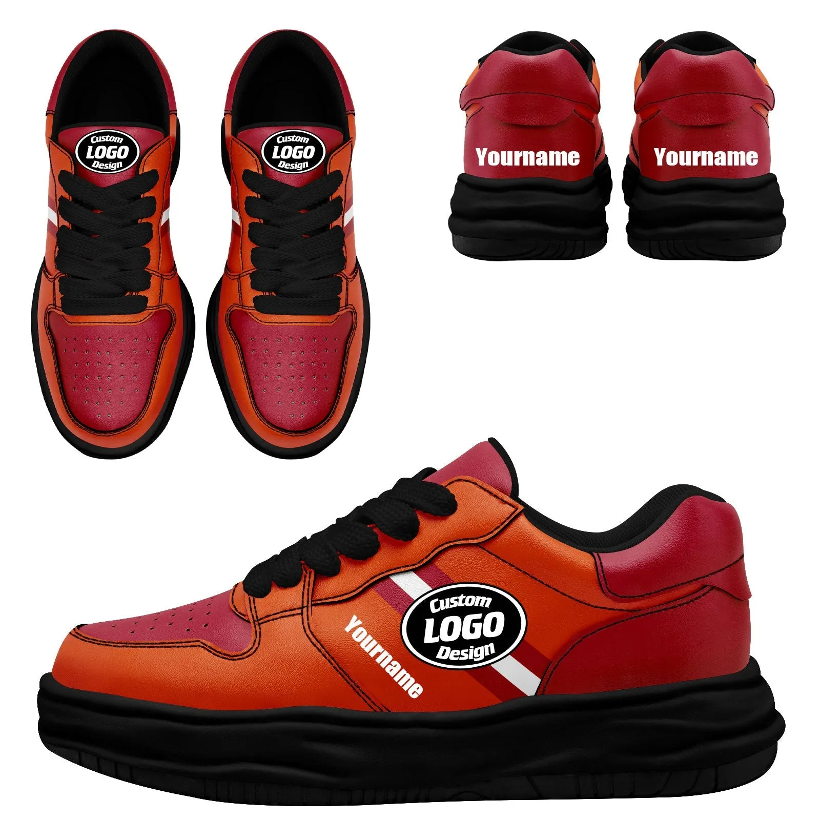 Corporate Gifts,Custom Red Orange Tampa Bay Shoes Personalized Sneaker FN032-D020389-29
