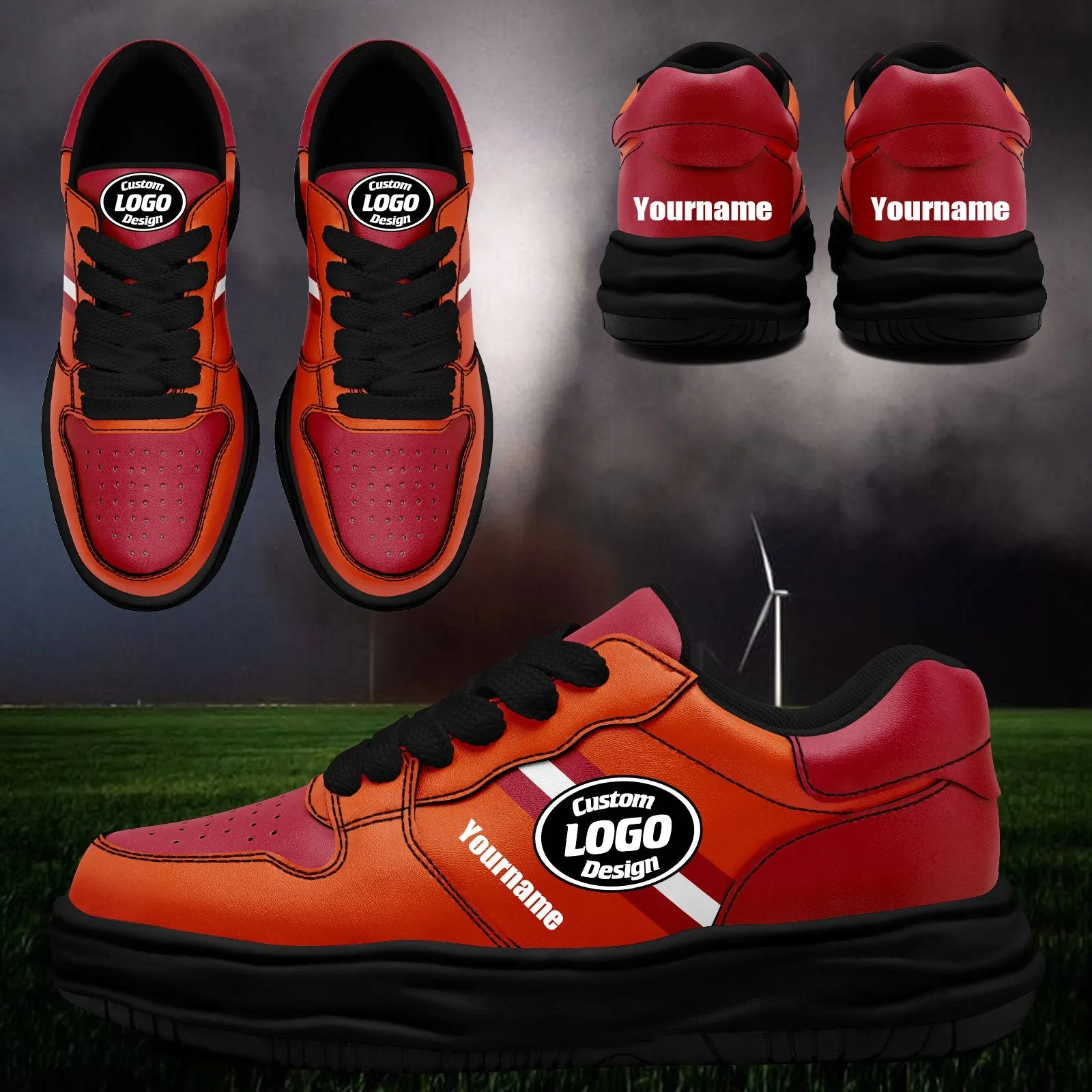 Corporate Gifts,Custom Red Orange Tampa Bay Shoes Personalized Sneaker FN032-D020389-29