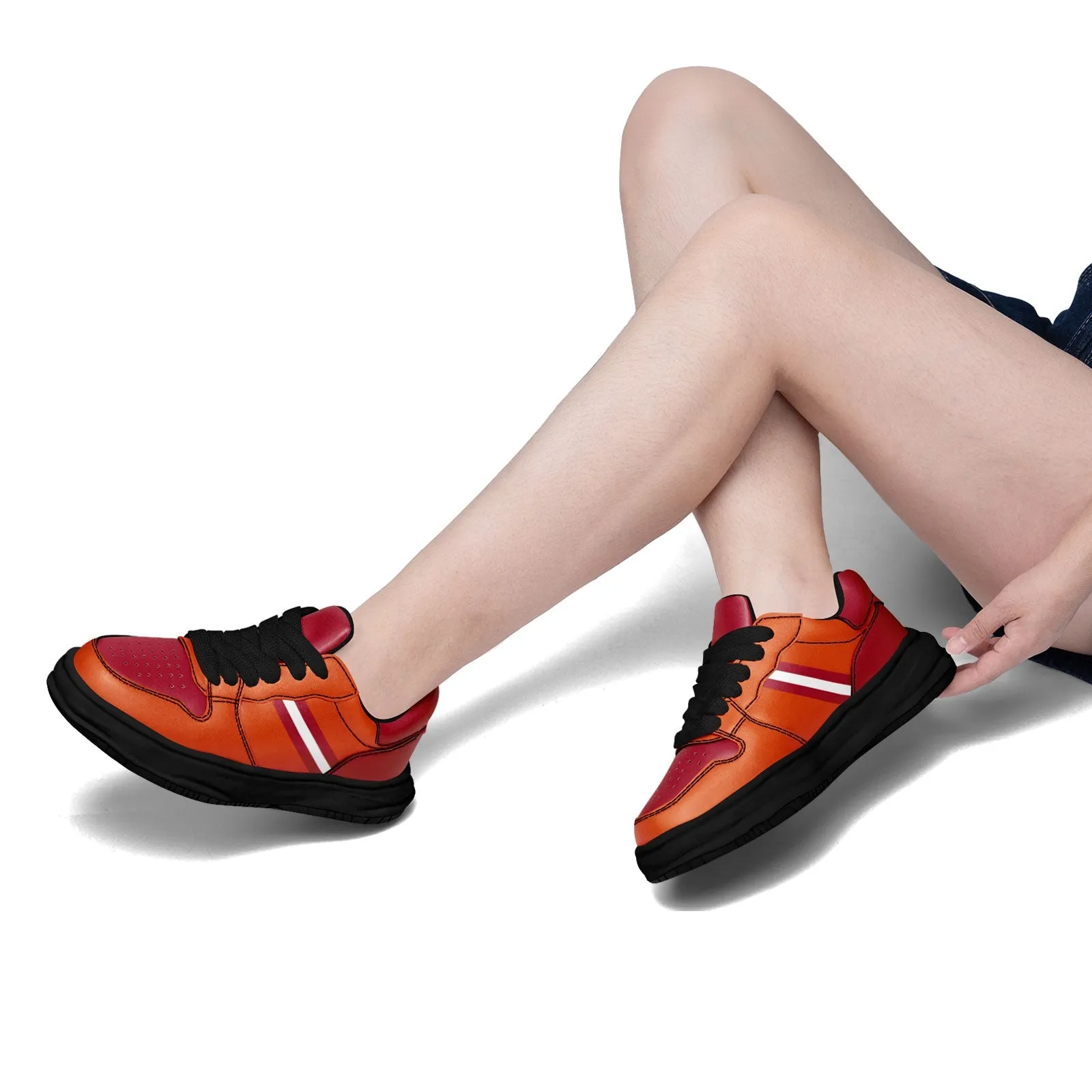 Corporate Gifts,Custom Red Orange Tampa Bay Shoes Personalized Sneaker FN032-D020389-29