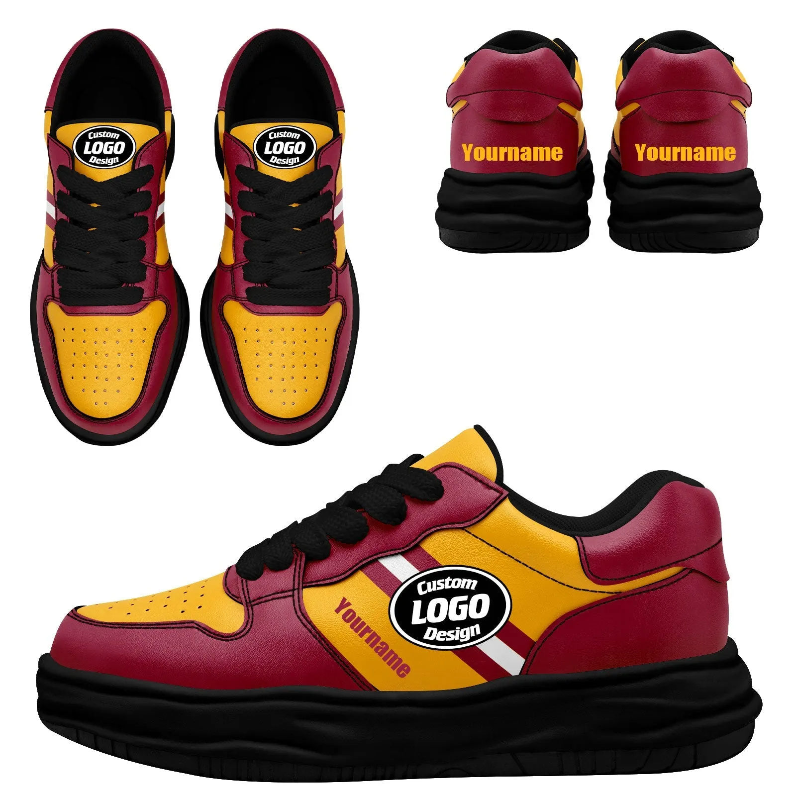 Corporate Gifts,Custom Red Yellow Arizona Shoes Personalized Sneaker FN032-D020389-1