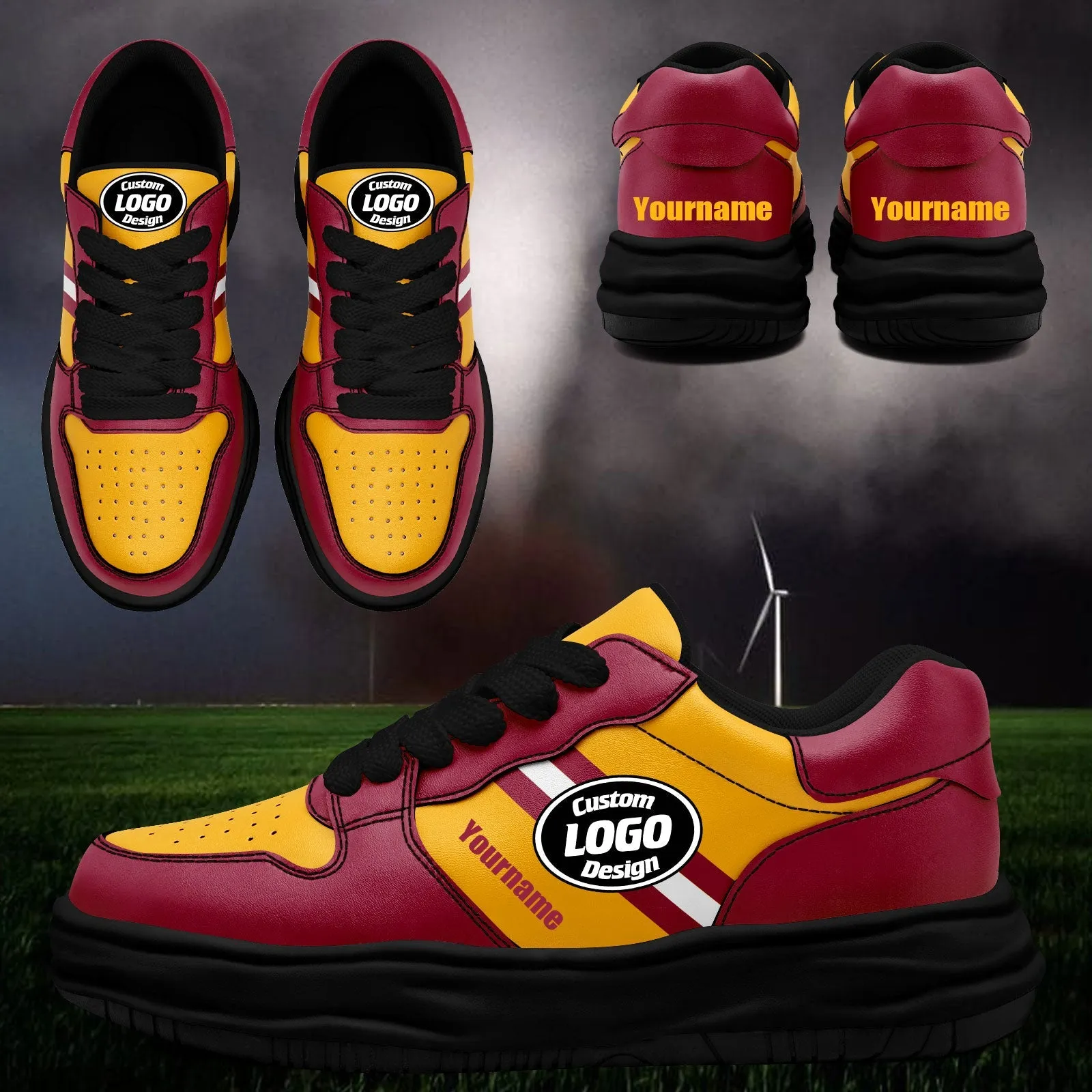 Corporate Gifts,Custom Red Yellow Arizona Shoes Personalized Sneaker FN032-D020389-1