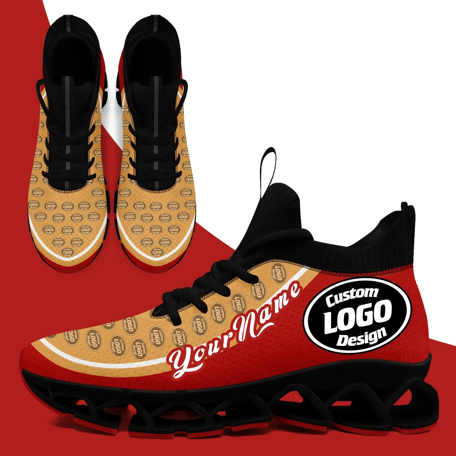 Corporate Gifts,Custom Red Yellow Maxsoul Shoes Personalized Sneaker FN030XD-D020388-11