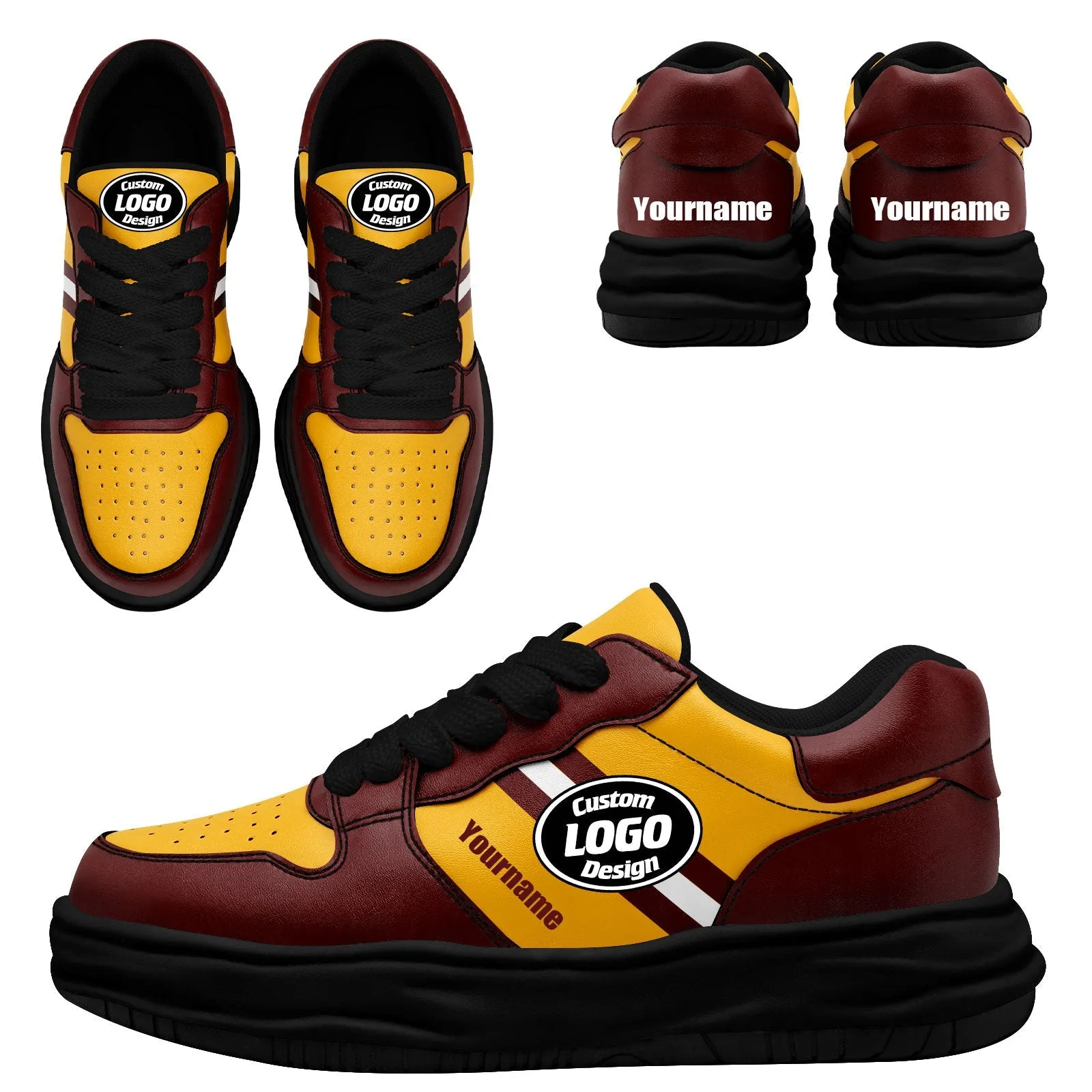 Corporate Gifts,Custom Red Yellow Washington Shoes Personalized Sneaker FN032-D020389-31