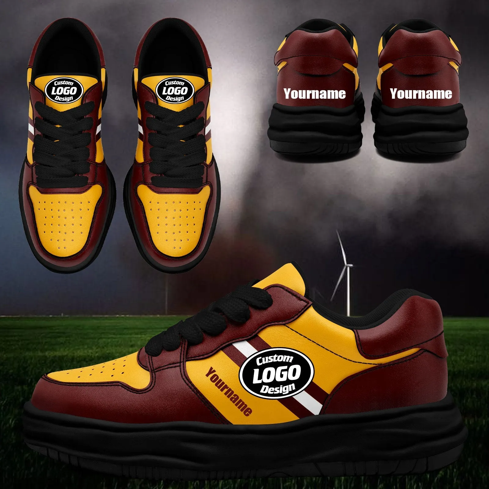 Corporate Gifts,Custom Red Yellow Washington Shoes Personalized Sneaker FN032-D020389-31