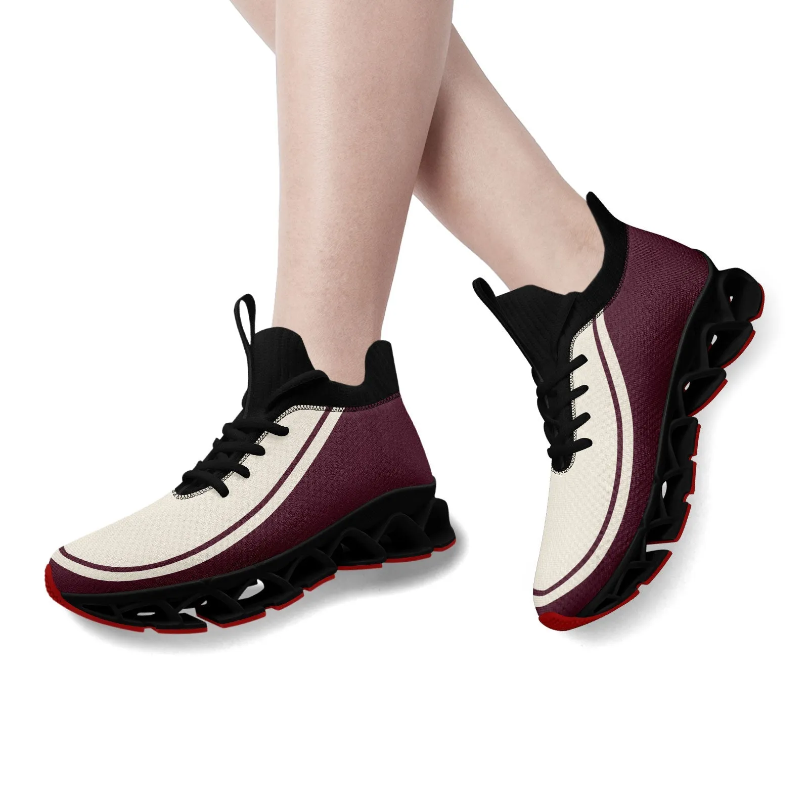 Corporate Gifts,Custom Rose Carmine Cream Maxsoul Shoes Personalized Sneaker FN030XD-D020388-17