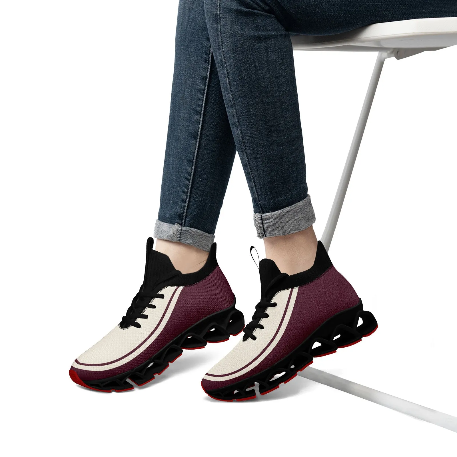 Corporate Gifts,Custom Rose Carmine Cream Maxsoul Shoes Personalized Sneaker FN030XD-D020388-17