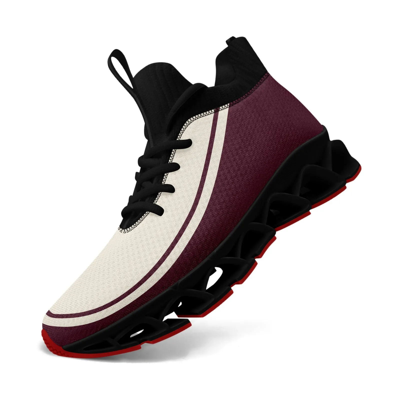 Corporate Gifts,Custom Rose Carmine Cream Maxsoul Shoes Personalized Sneaker FN030XD-D020388-17