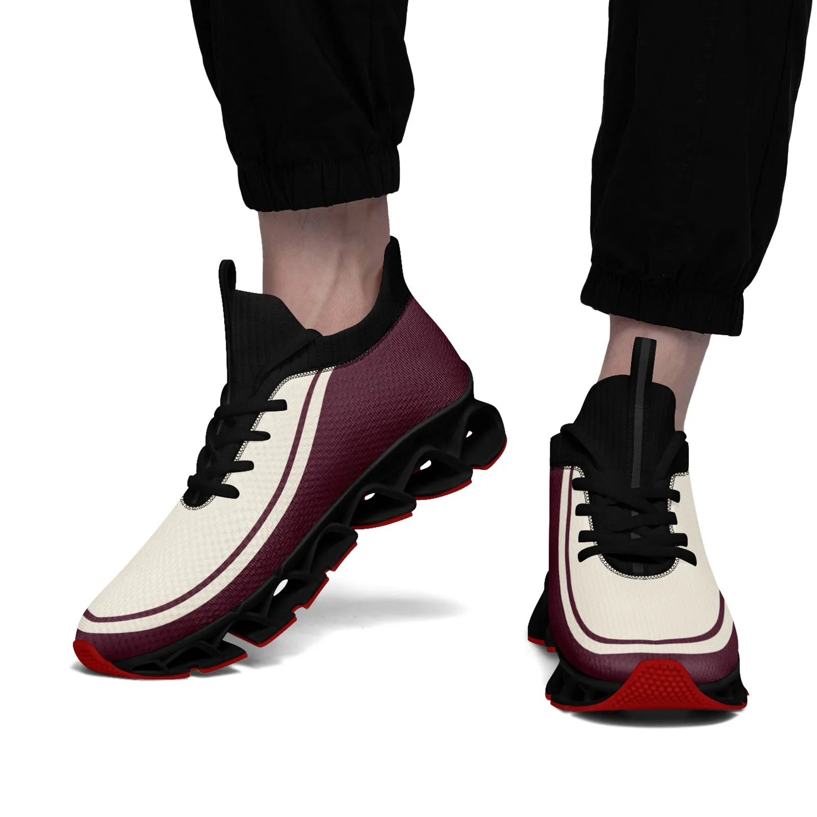 Corporate Gifts,Custom Rose Carmine Cream Maxsoul Shoes Personalized Sneaker FN030XD-D020388-17