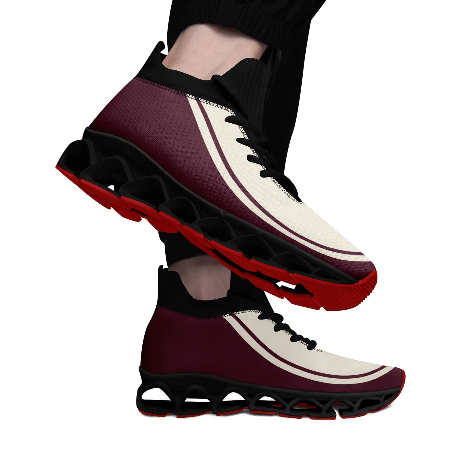 Corporate Gifts,Custom Rose Carmine Cream Maxsoul Shoes Personalized Sneaker FN030XD-D020388-17