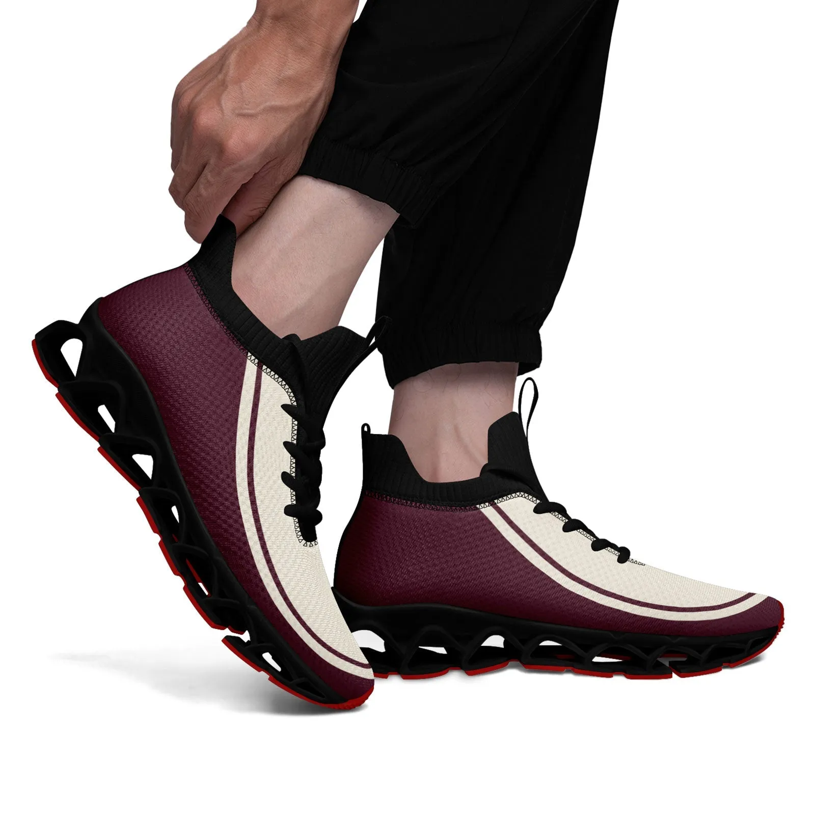 Corporate Gifts,Custom Rose Carmine Cream Maxsoul Shoes Personalized Sneaker FN030XD-D020388-17