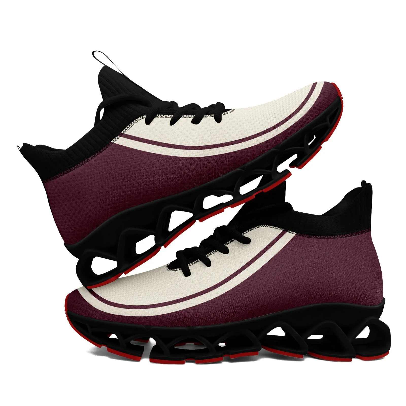 Corporate Gifts,Custom Rose Carmine Cream Maxsoul Shoes Personalized Sneaker FN030XD-D020388-17