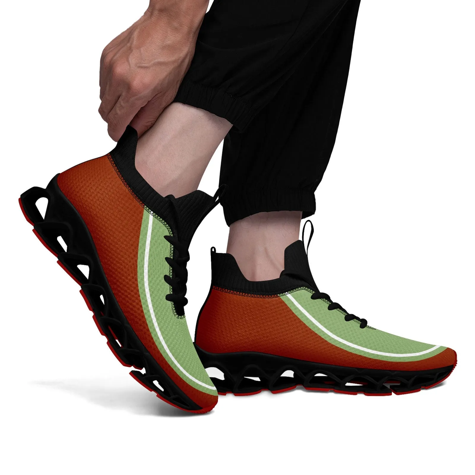 Corporate Gifts,Custom Rust Red Green Maxsoul Shoes Personalized Sneaker FN030XD-D020388-23