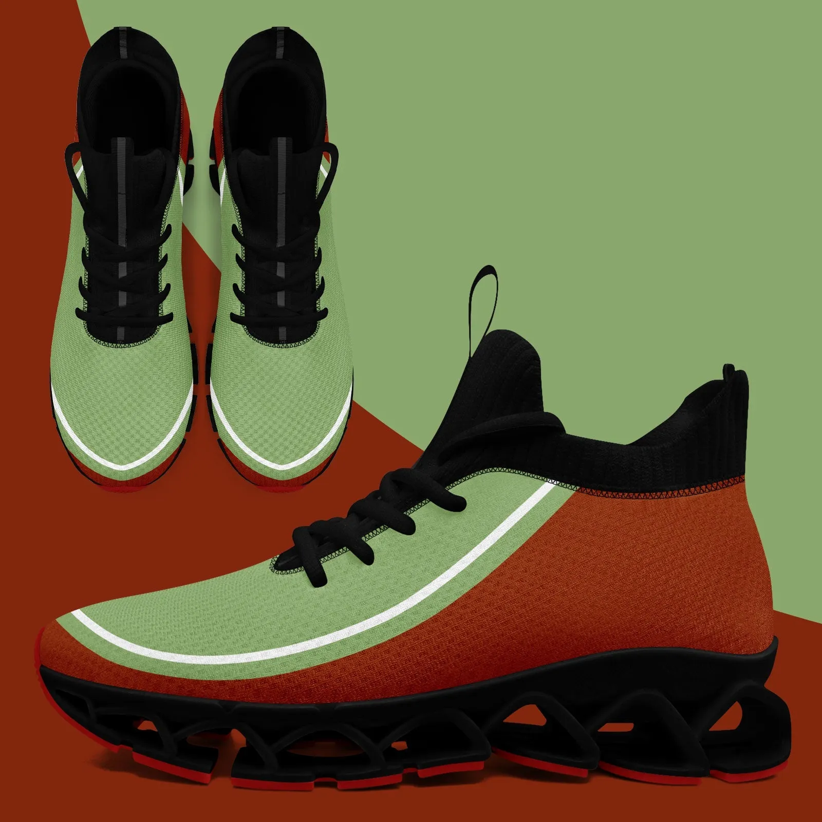Corporate Gifts,Custom Rust Red Green Maxsoul Shoes Personalized Sneaker FN030XD-D020388-23