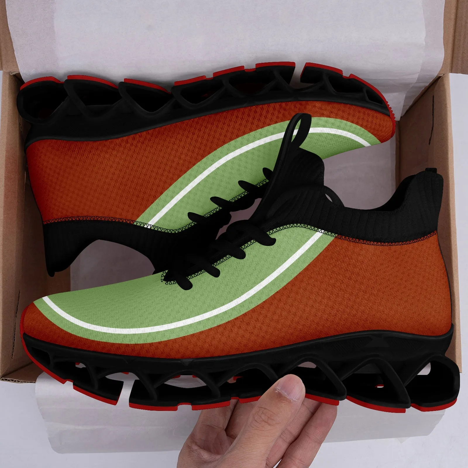 Corporate Gifts,Custom Rust Red Green Maxsoul Shoes Personalized Sneaker FN030XD-D020388-23