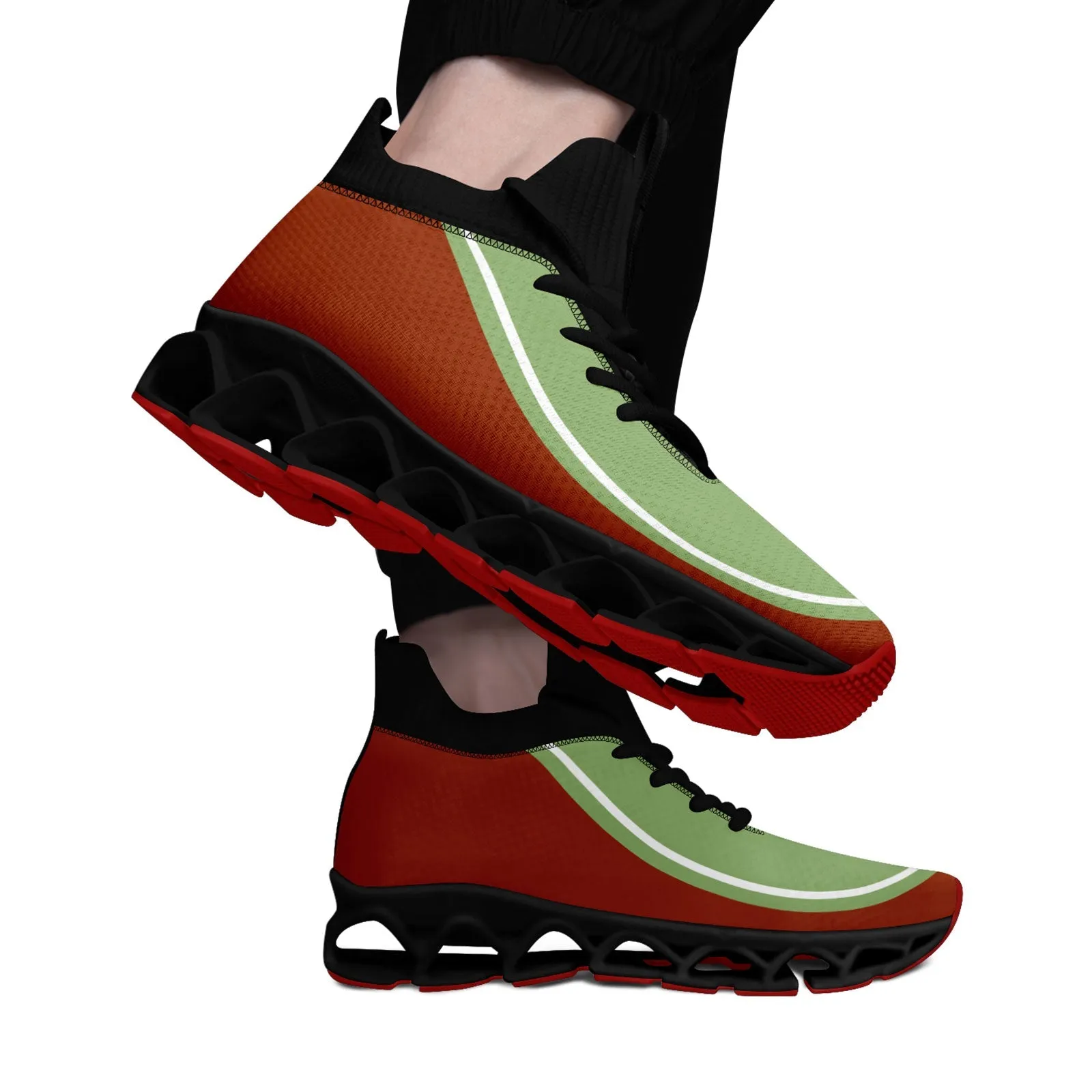 Corporate Gifts,Custom Rust Red Green Maxsoul Shoes Personalized Sneaker FN030XD-D020388-23