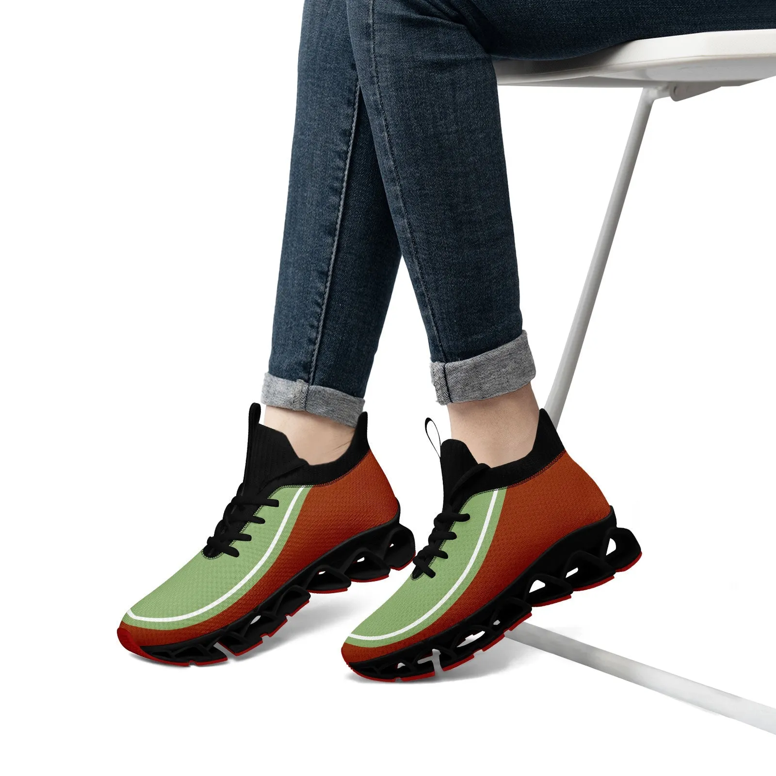 Corporate Gifts,Custom Rust Red Green Maxsoul Shoes Personalized Sneaker FN030XD-D020388-23