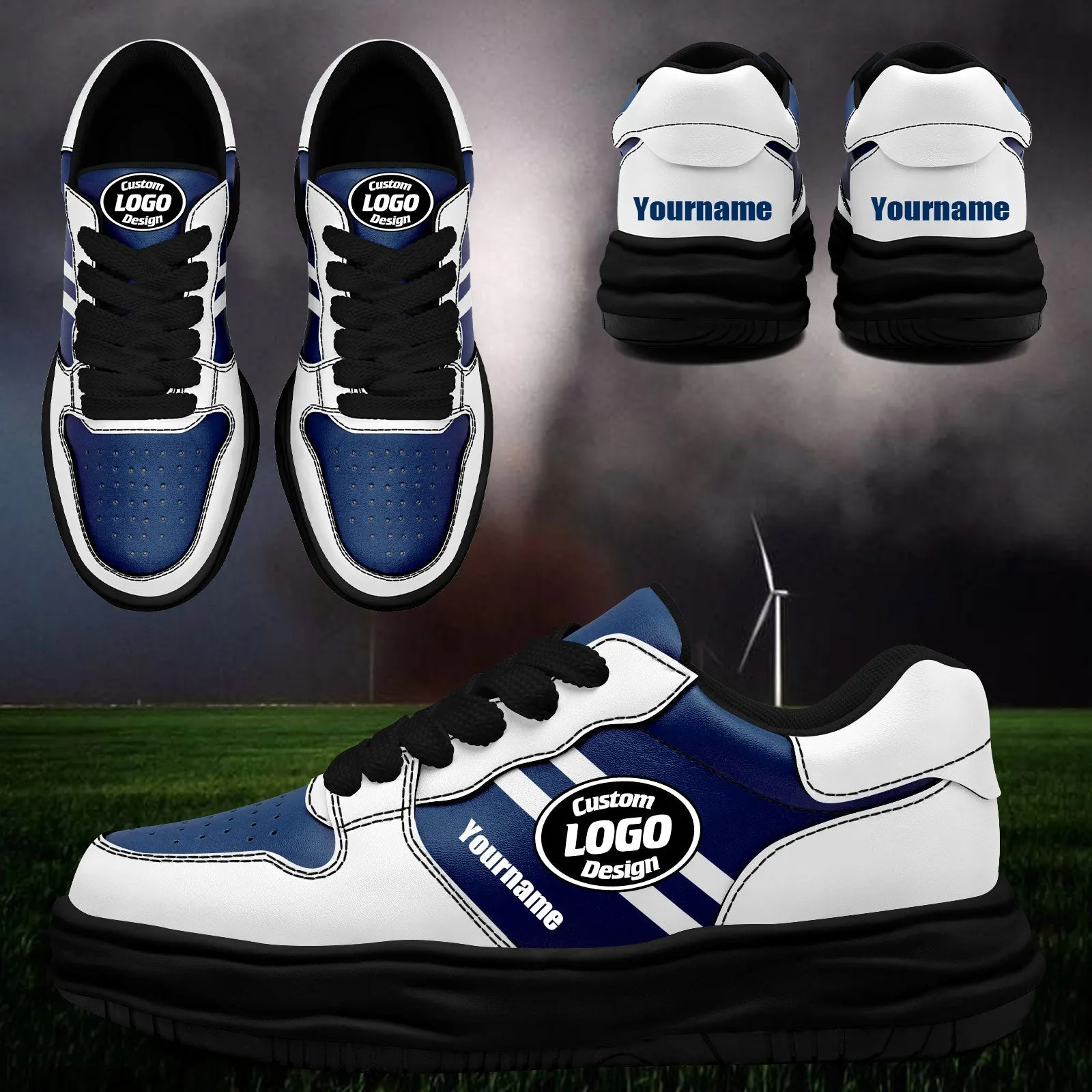 Corporate Gifts,Custom White Blue Indianapolis Shoes Personalized Sneaker FN032-D020389-14