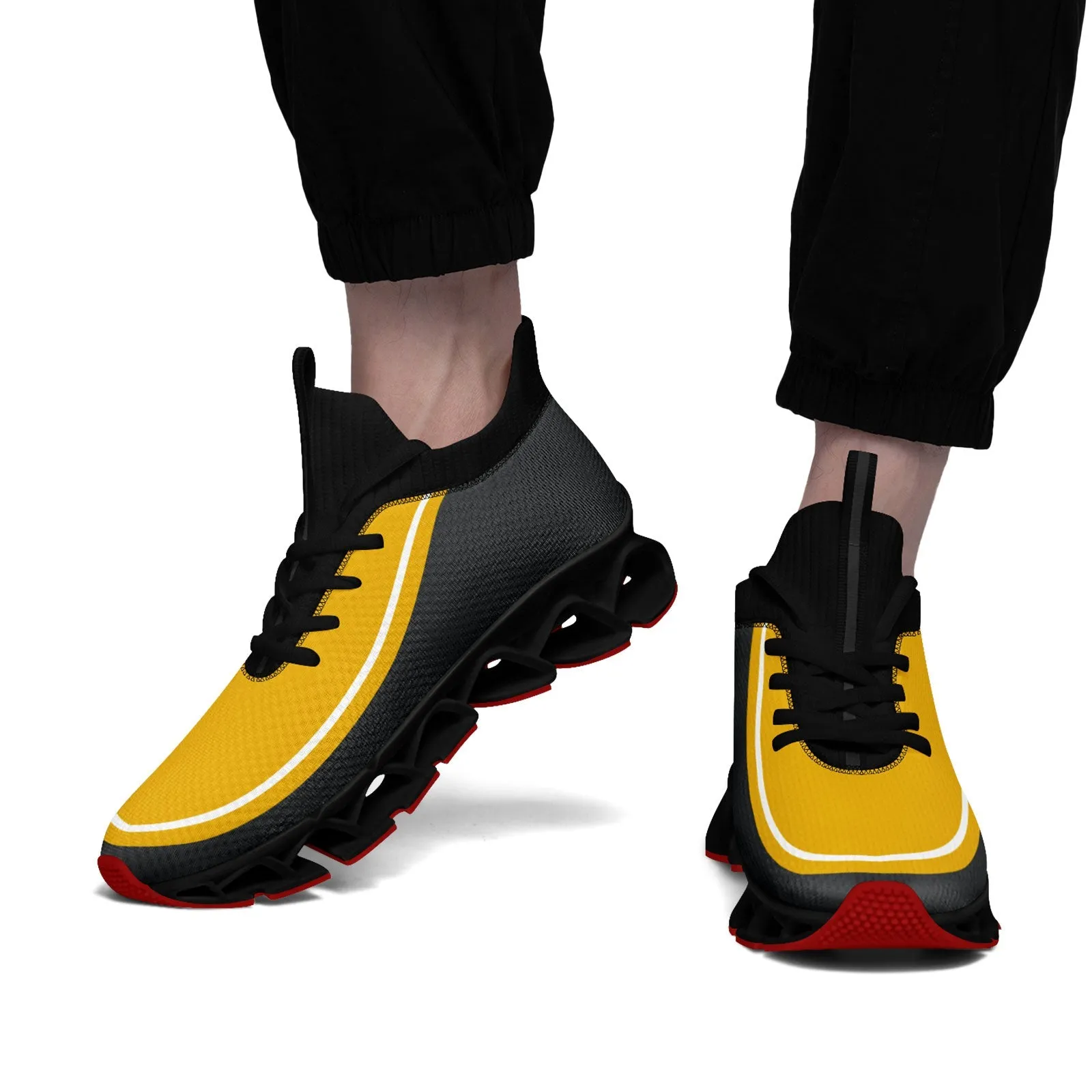 Corporate Gifts,Custom Yellow Dark Gray Maxsoul Shoes Personalized Sneaker FN030XD-D020388-1