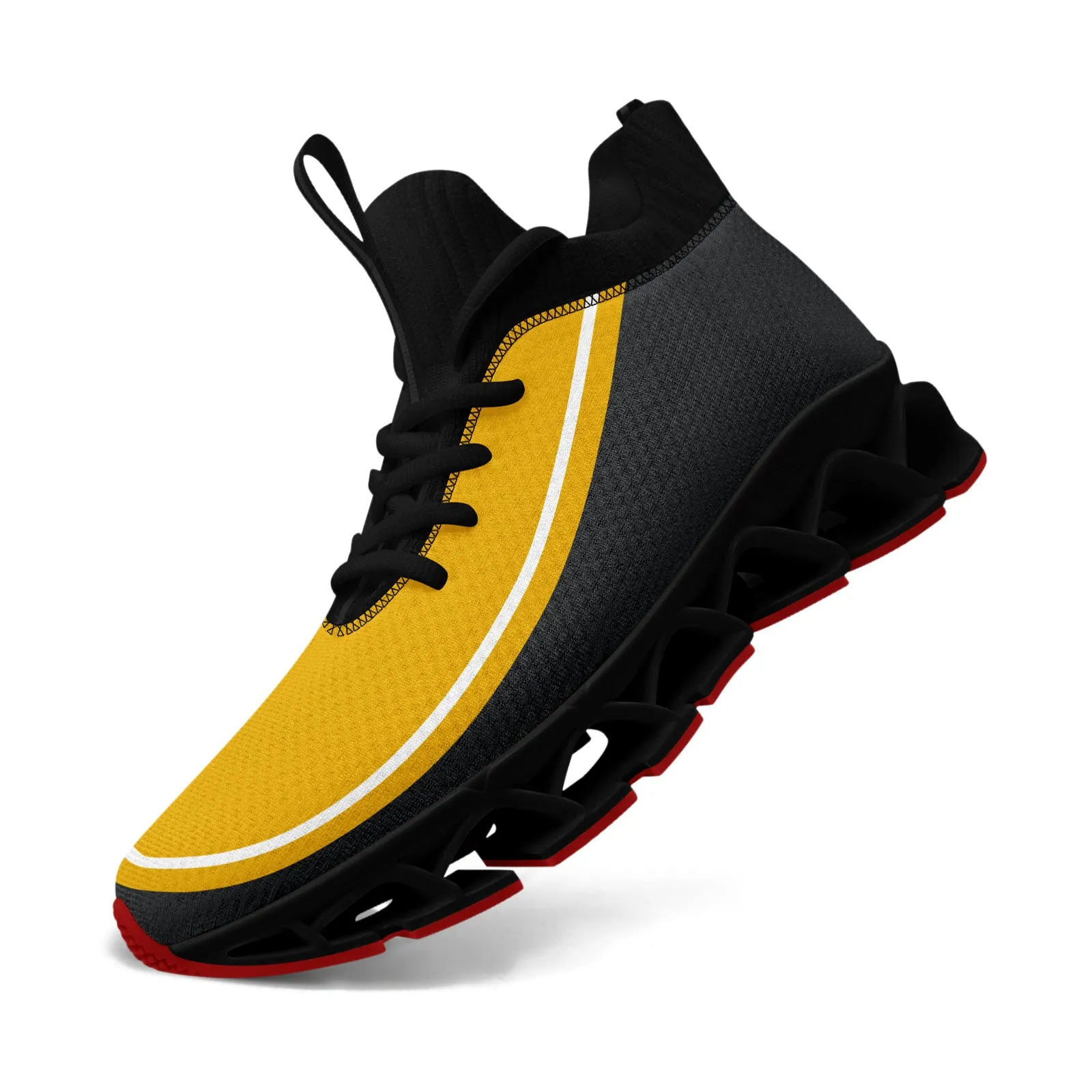Corporate Gifts,Custom Yellow Dark Gray Maxsoul Shoes Personalized Sneaker FN030XD-D020388-1