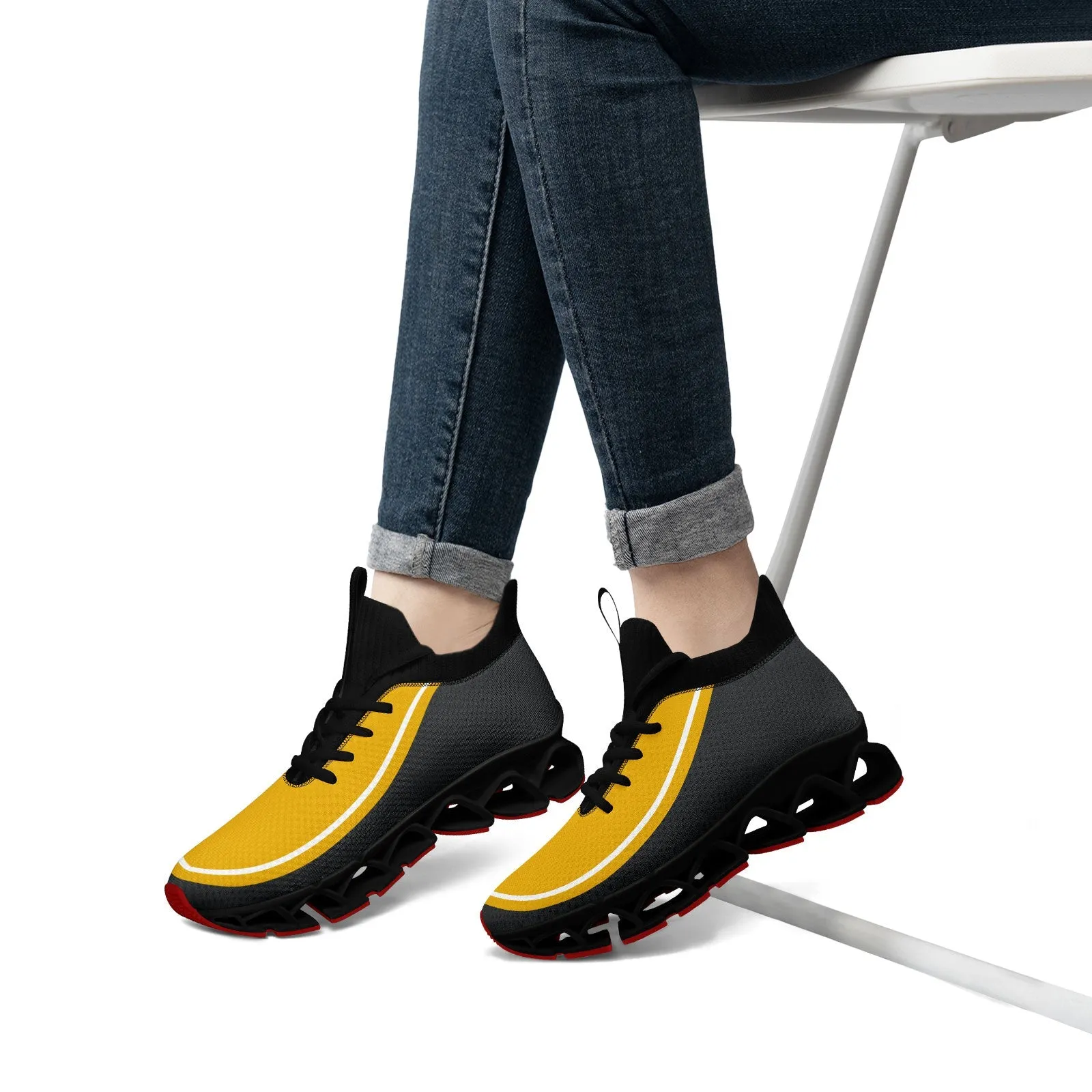 Corporate Gifts,Custom Yellow Dark Gray Maxsoul Shoes Personalized Sneaker FN030XD-D020388-1