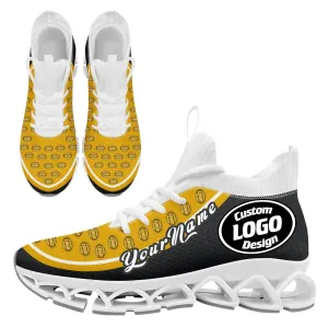 Corporate Gifts,Custom Yellow Dark Gray Maxsoul Shoes Personalized Sneaker FN030XD-D020388-1