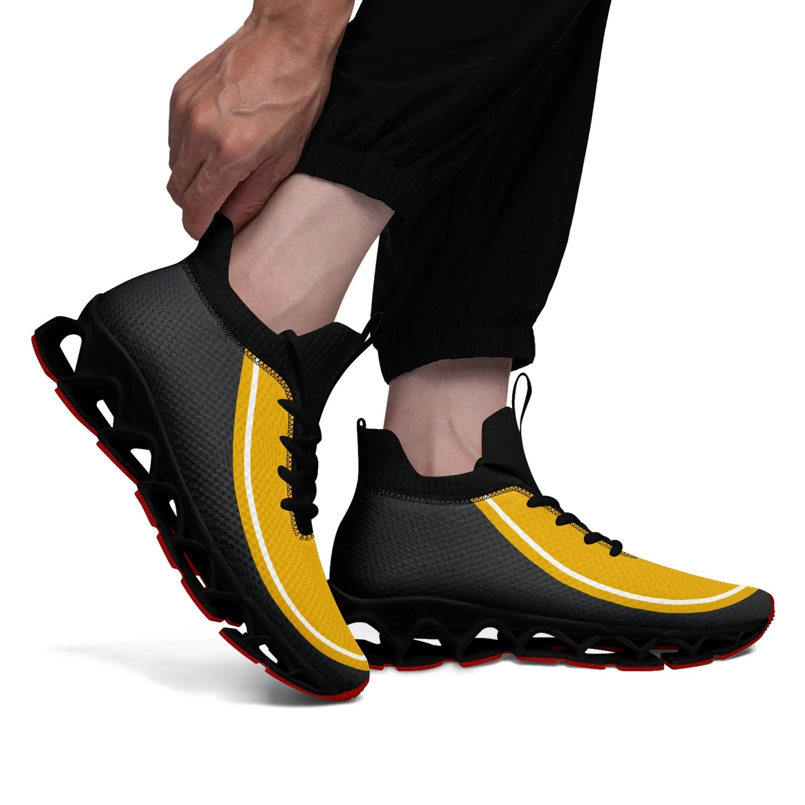 Corporate Gifts,Custom Yellow Dark Gray Maxsoul Shoes Personalized Sneaker FN030XD-D020388-1