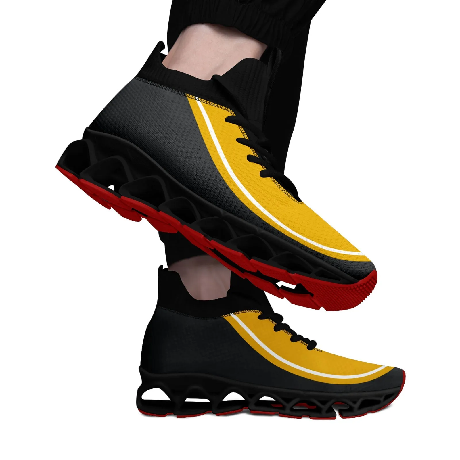 Corporate Gifts,Custom Yellow Dark Gray Maxsoul Shoes Personalized Sneaker FN030XD-D020388-1