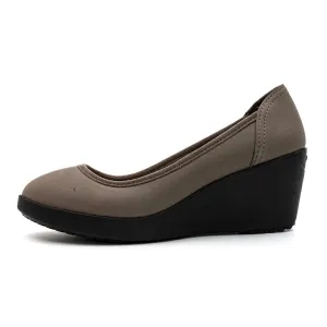Crocs Marin Colorlite Wedge Shoes Leather Grey Colour For Women