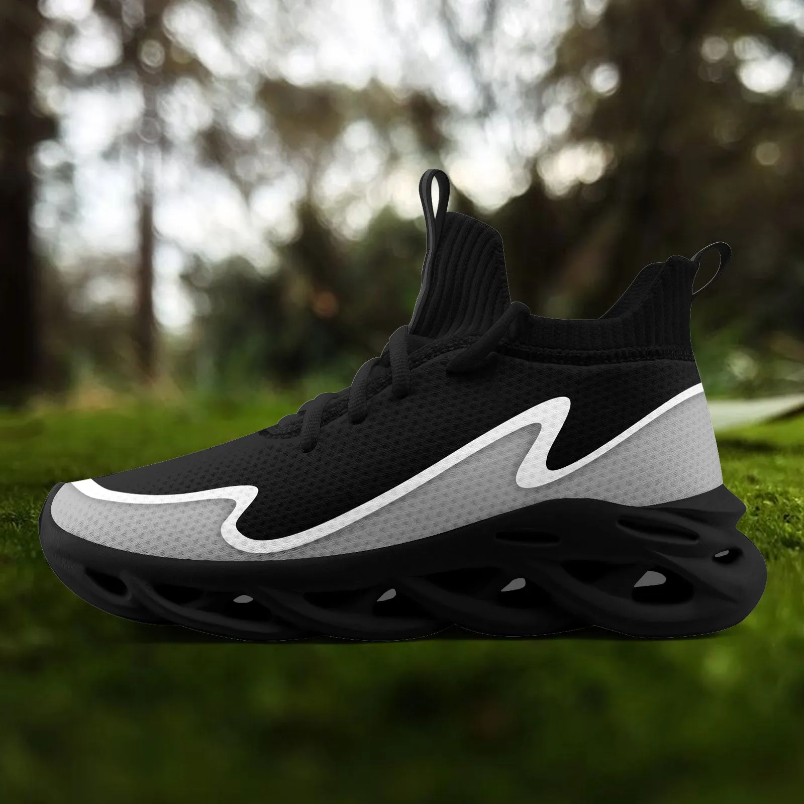 Custom Black Gray Maxsoul Shoes Personalized Sneaker FN030A-E020011-1