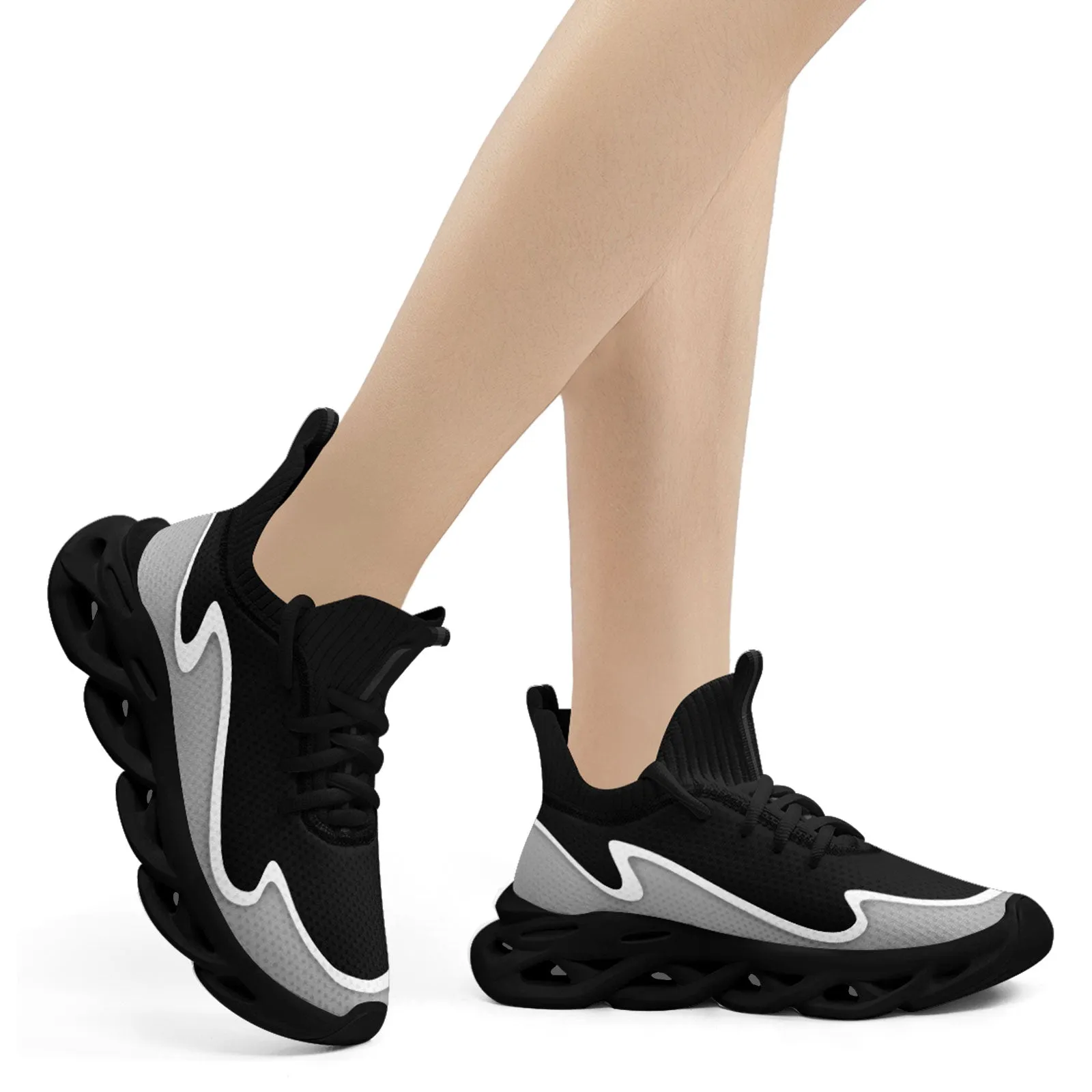 Custom Black Gray Maxsoul Shoes Personalized Sneaker FN030A-E020011-1